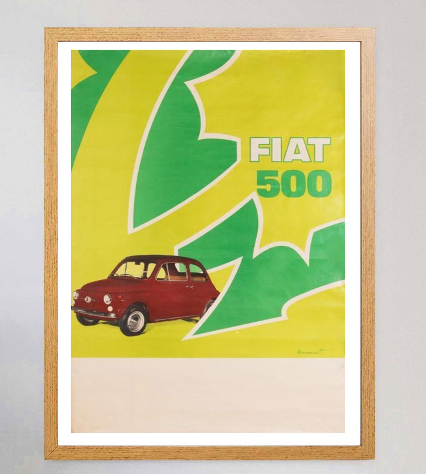 Italian 1967 Fiat 500 Original Vintage Poster For Sale