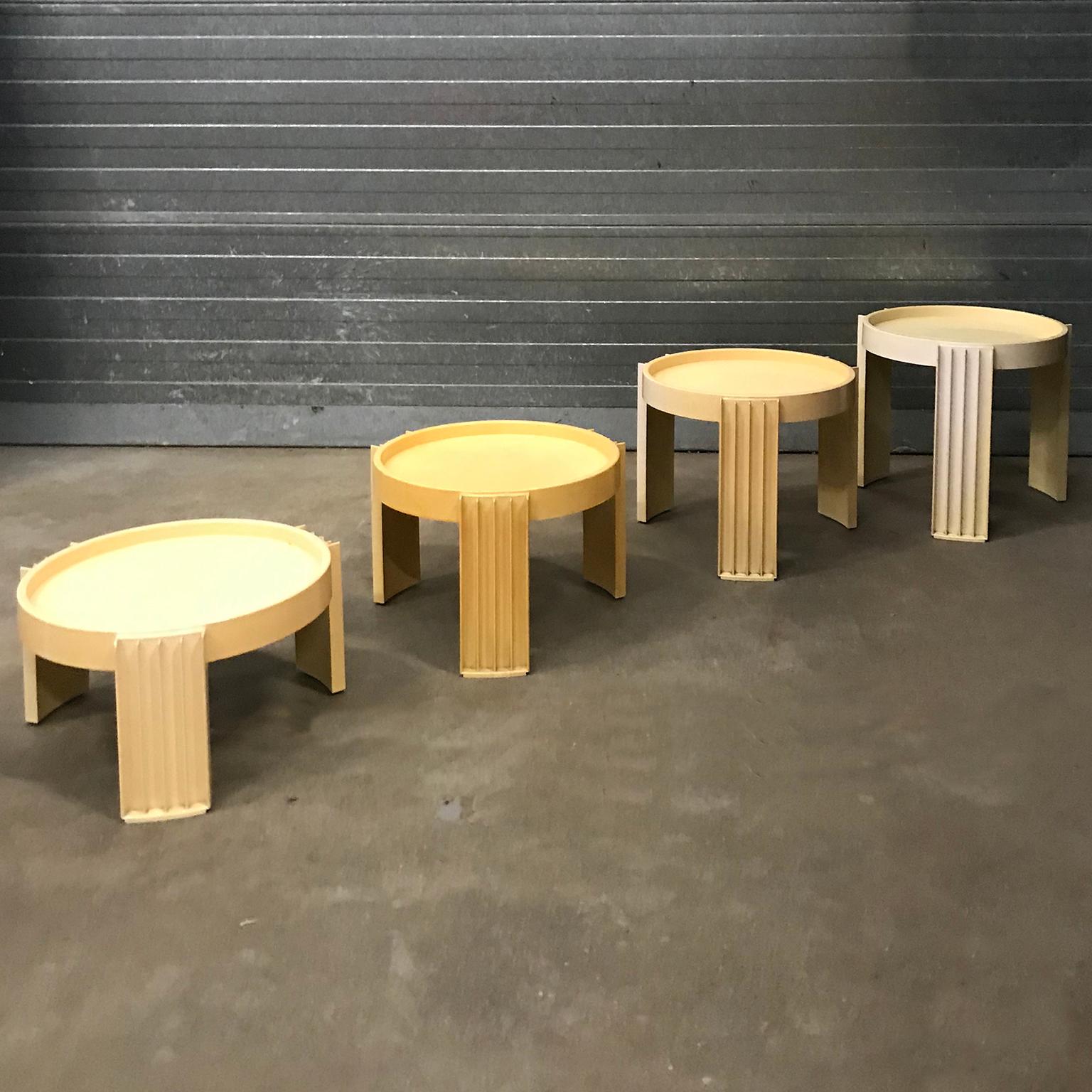 Italian 1967, Gianfranco Frattini for Cassina, 4 Pieces of Marema Stacking Tables For Sale