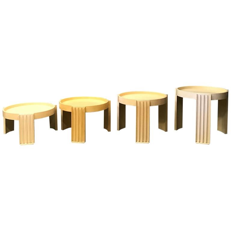 1967, Gianfranco Frattini for Cassina, 4 Pieces of Marema Stacking Tables For Sale