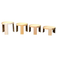 1967, Gianfranco Frattini para Cassina, 4 Piezas de Mesas Apilables Marema