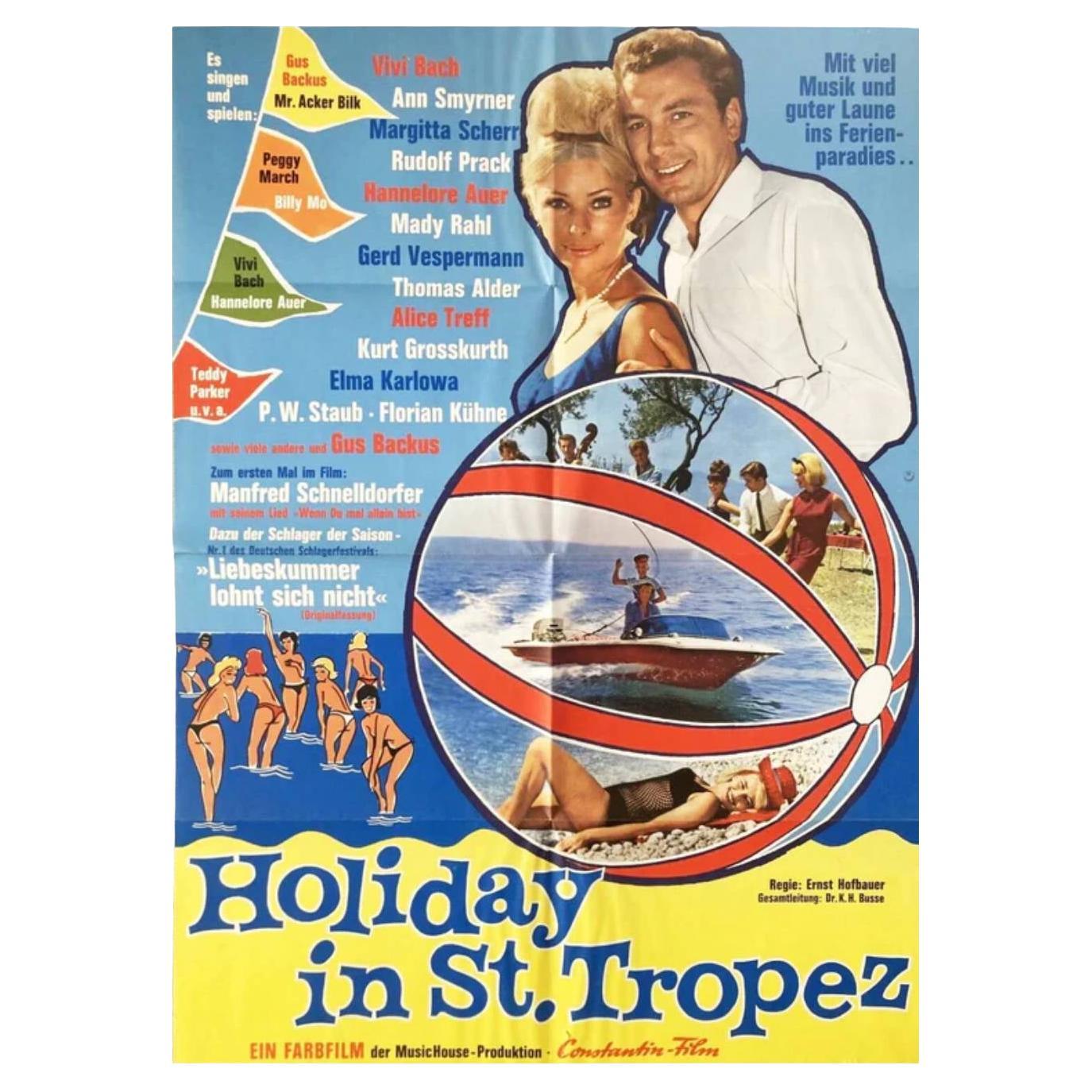 1967 „Holiday in St. Tropez“  Original Film-Filmplakat   im Angebot