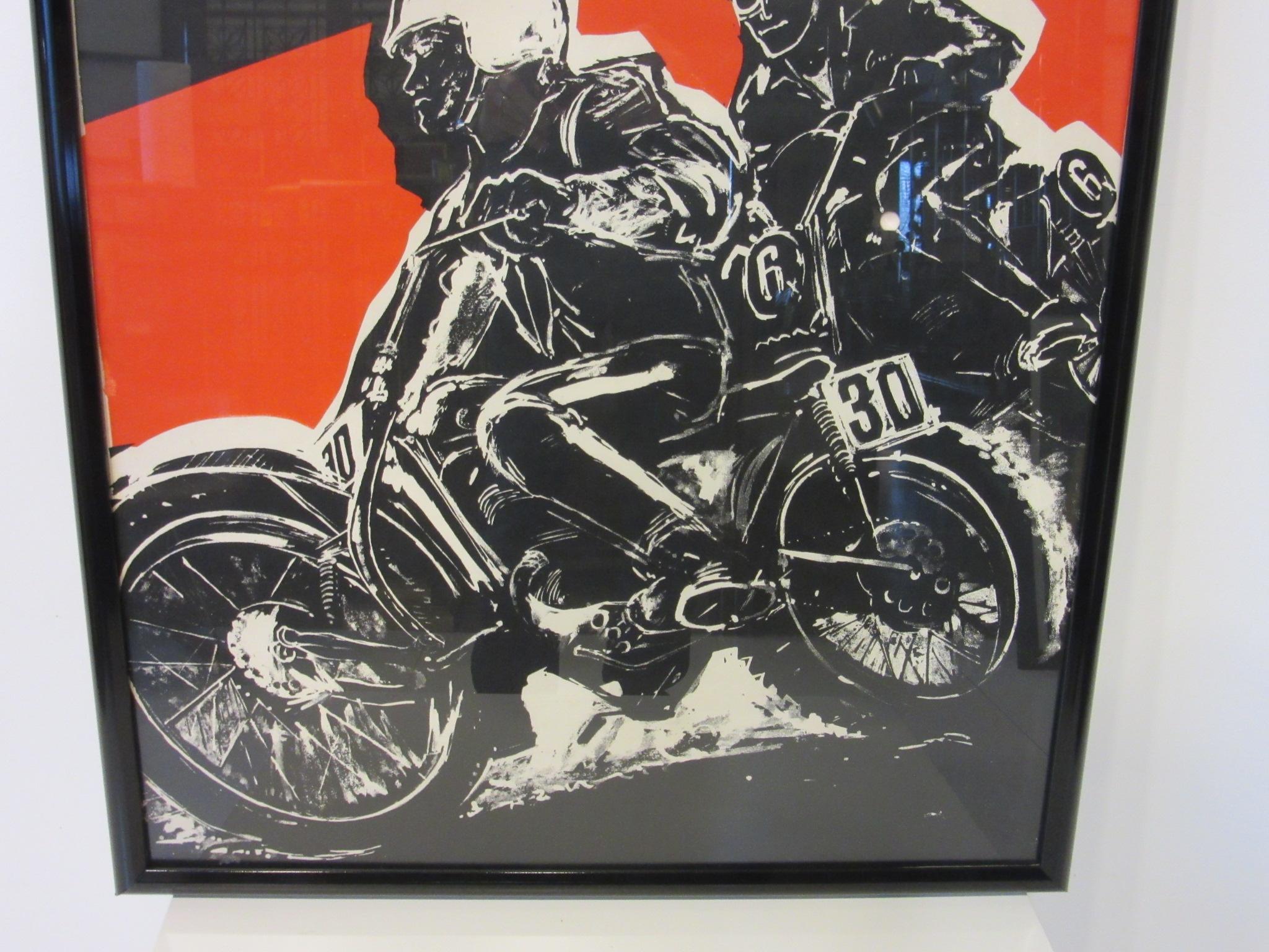 Mid-Century Modern 1967 Hopetown International Moto Cross Poster by Earl Newman For Sale