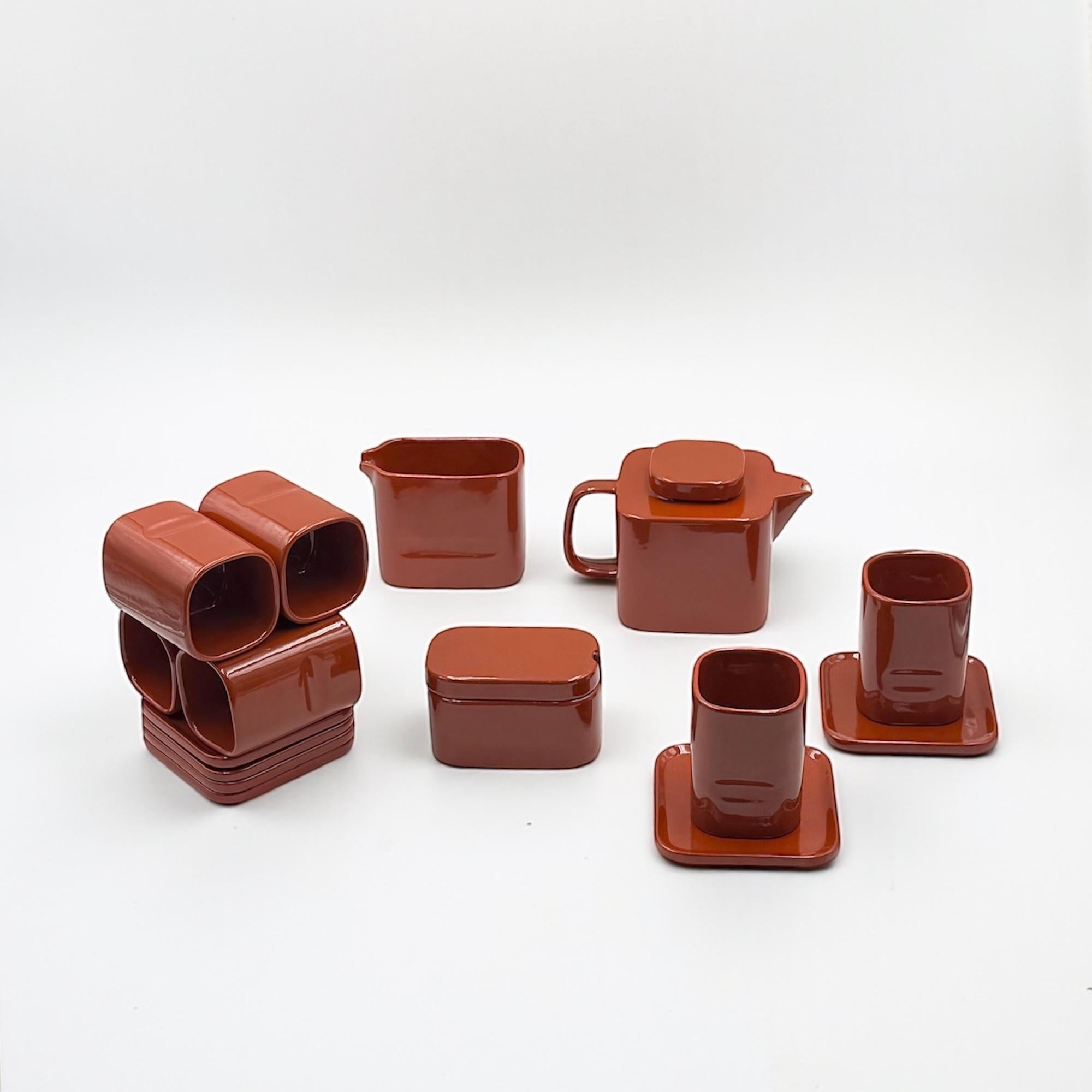 1967 Italian Modernist Sakura Tea Service by Makio Hasuike for Franco Pozzi en vente 8