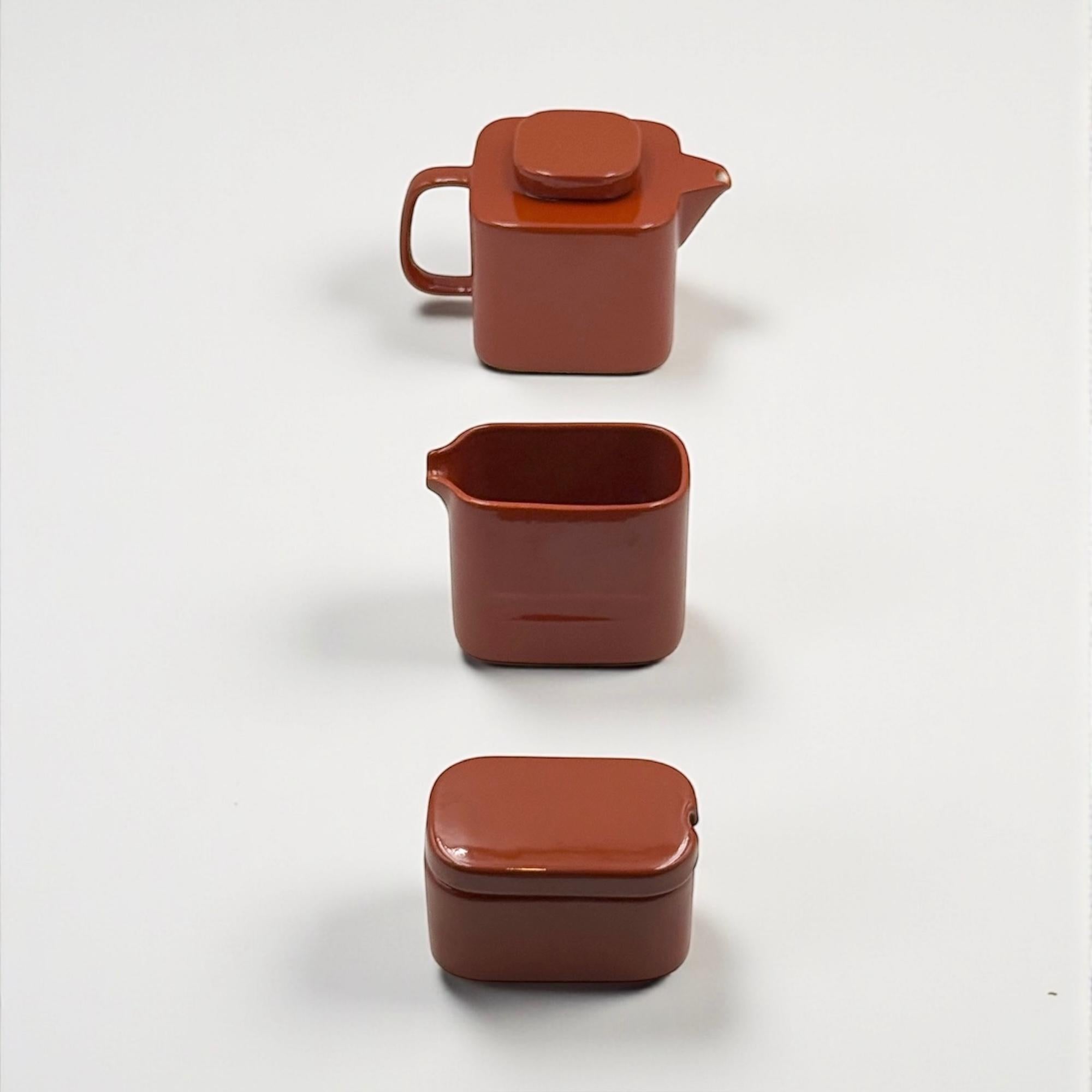 Ère spatiale 1967 Italian Modernist Sakura Tea Service by Makio Hasuike for Franco Pozzi en vente