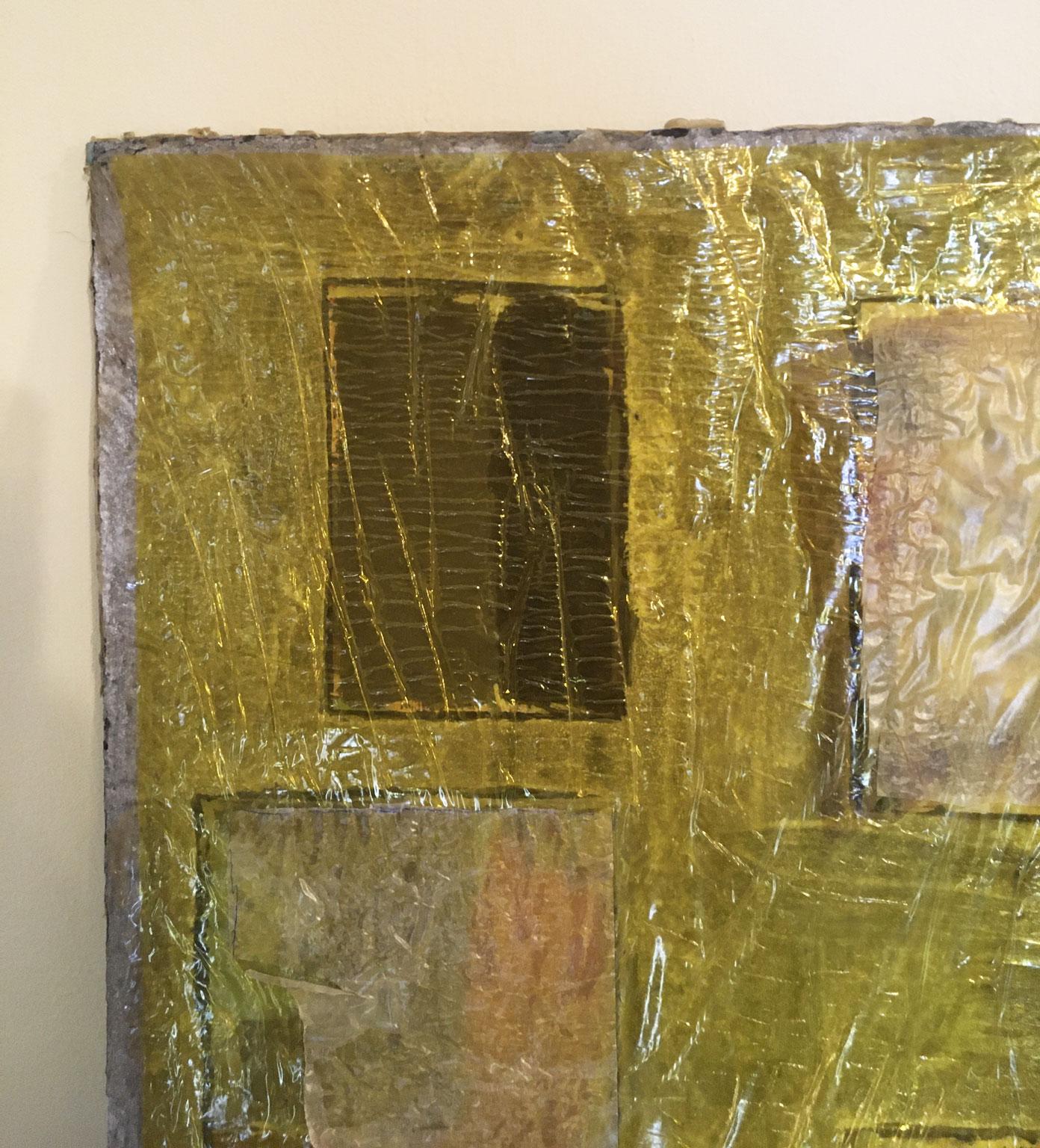 Hand-Crafted 1967 Italy Abstract Painting and Mixed Media Collage by Ermete Lancini For Sale