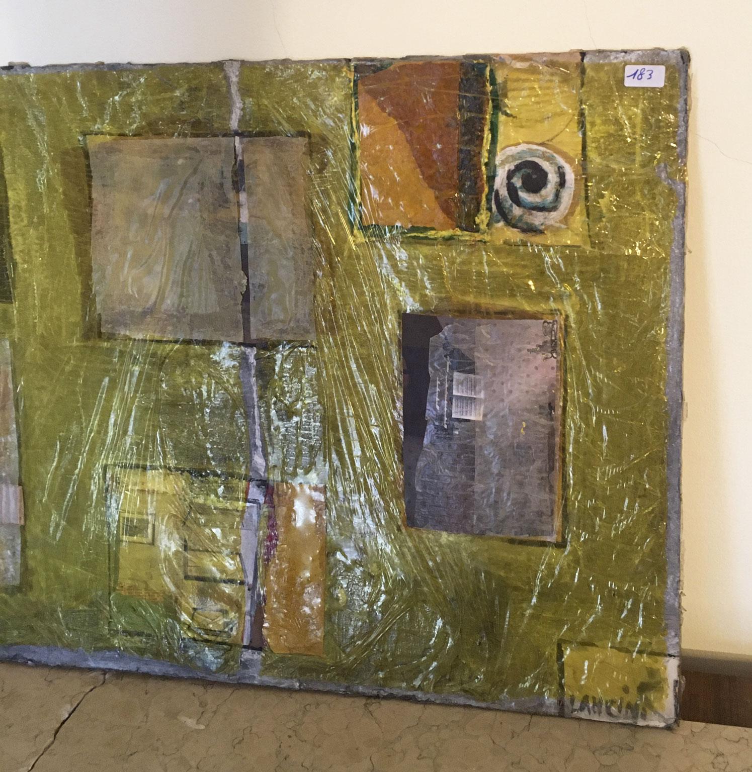 20th Century 1967 Italy Abstract Painting and Mixed Media Collage by Ermete Lancini For Sale