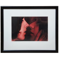 Retro 1967 Janis Joplin & Grace Slick "The Kiss" Photograph by Jim Marshall 1998 22"