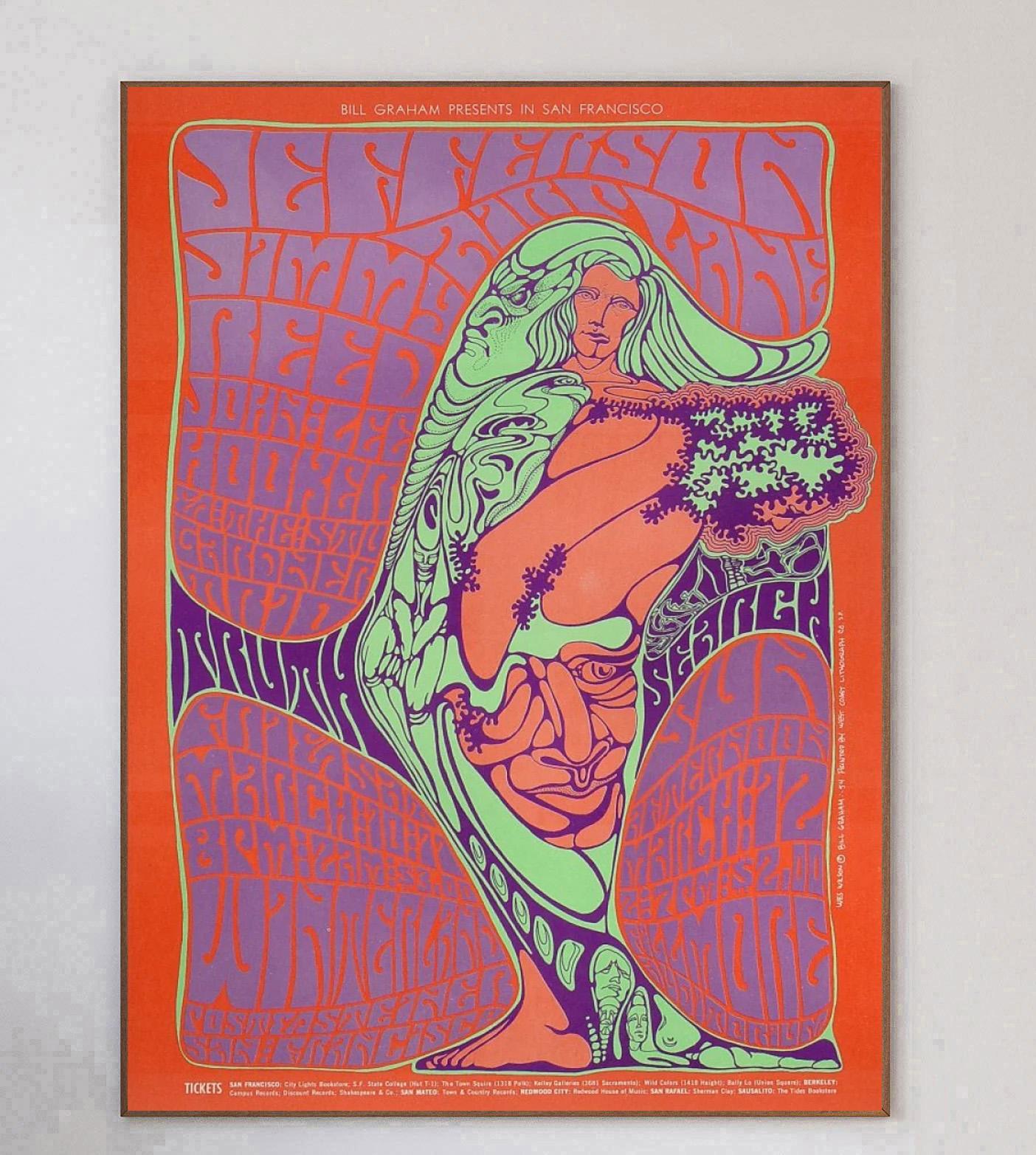 Metà XX secolo 1967 Jefferson Airplane - Fillmore Auditorium Poster originale d'epoca in vendita