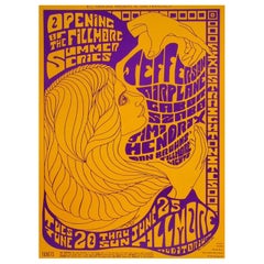 1967 Jefferson Airplane & Jimi Hendrix - Fillmore Original Vintage Poster