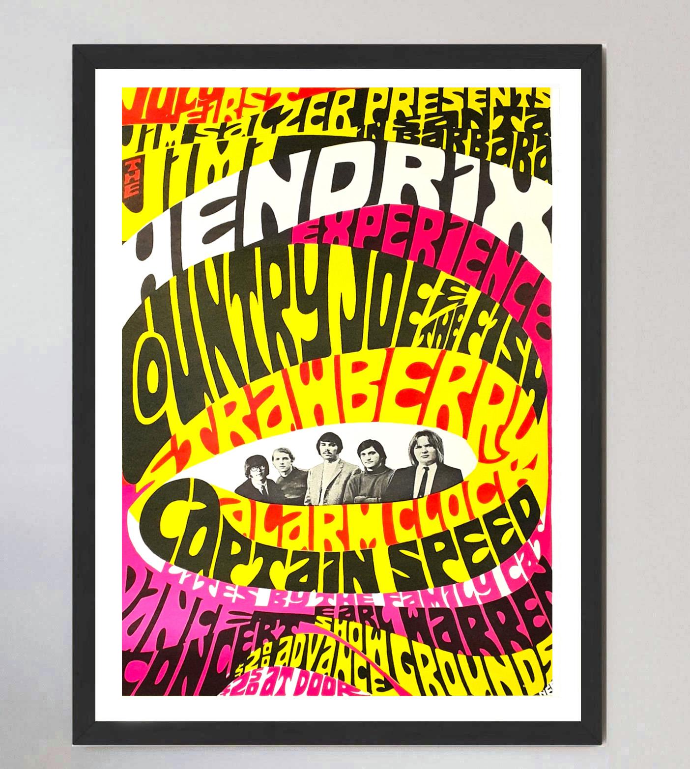 Americano 1967 Jimi Hendrix Experience & Country Joe and the Fish - Santa Barbara Poster in vendita