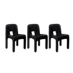 1967, Joe Colombo, Universale Plastic Chair, Typ 4867, dreiteilig, schwarz