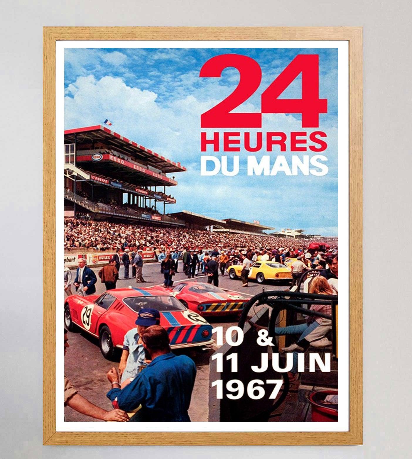 Français 1967 Le Mans 24 Hours Original Vintage Poster en vente