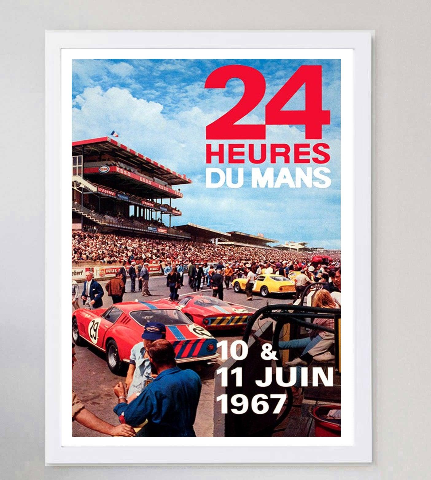 1967 Le Mans 24 Hours Original Vintage Poster Bon état - En vente à Winchester, GB