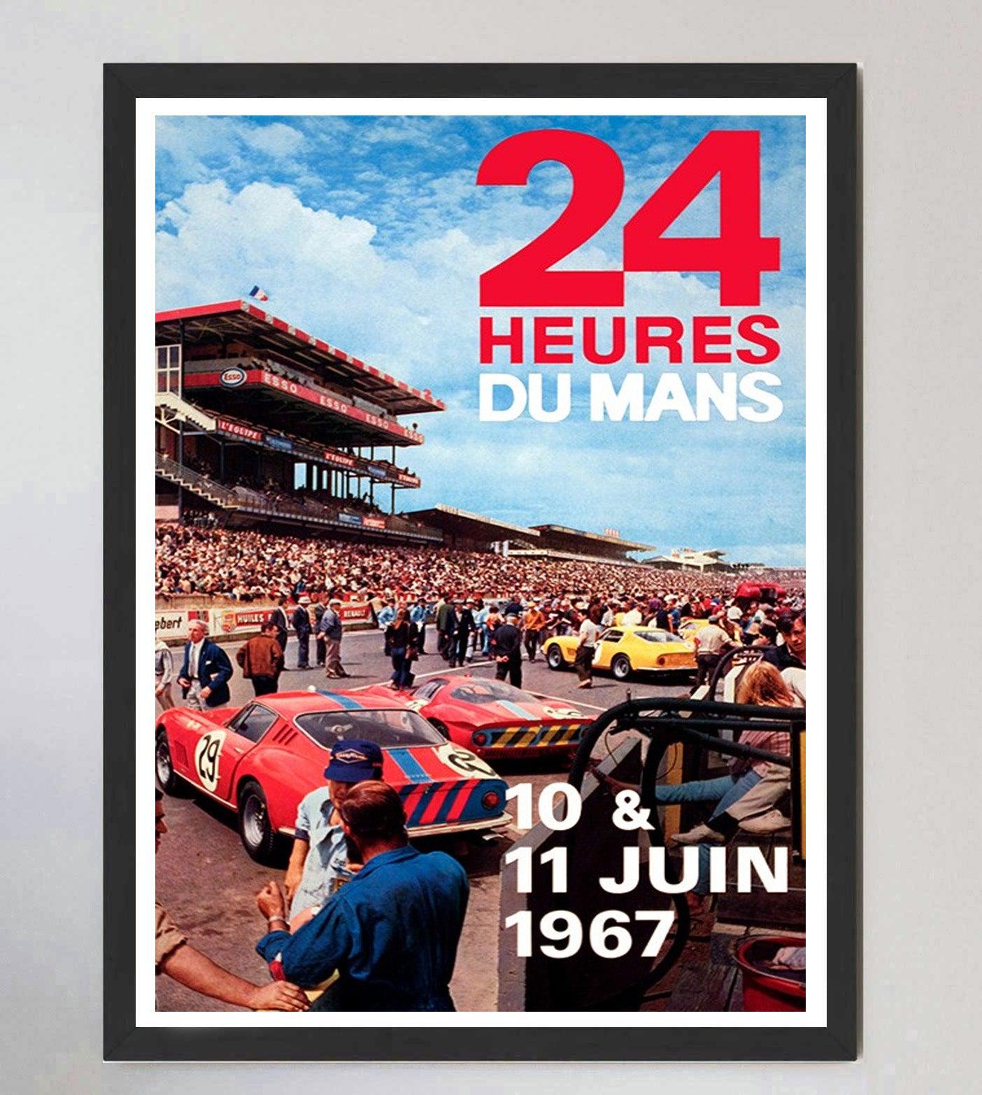 Milieu du XXe siècle 1967 Le Mans 24 Hours Original Vintage Poster en vente