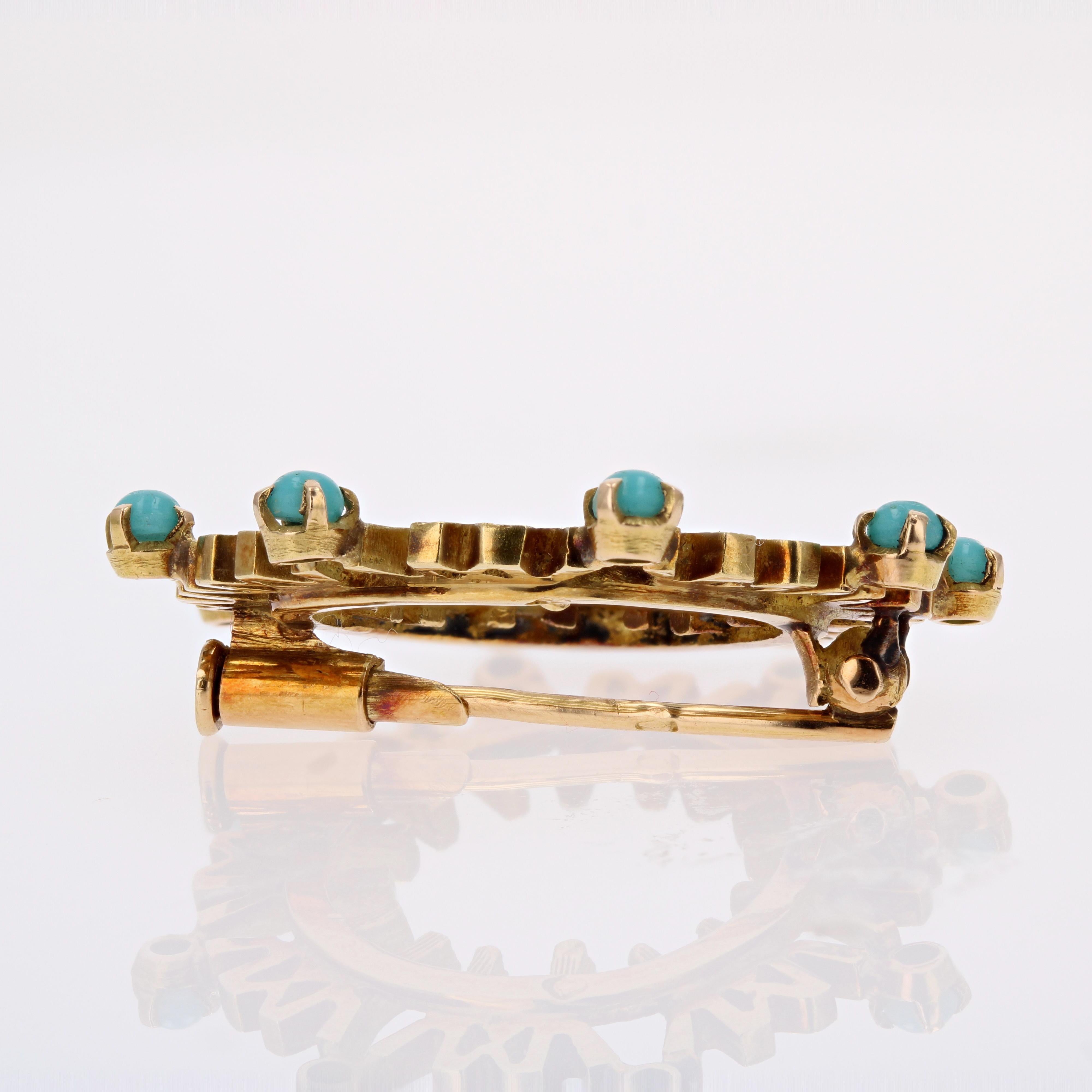 1967 Montreal Universal Exhibition Turquoise Gold Brooch 4