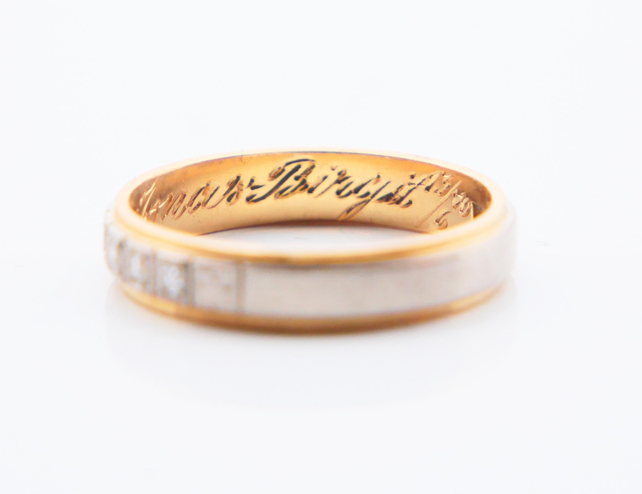 1967 Nordic Alliance Wedding Ring Diamonds solid 18K Gold ØUS6.25/ 3.1gr For Sale 7
