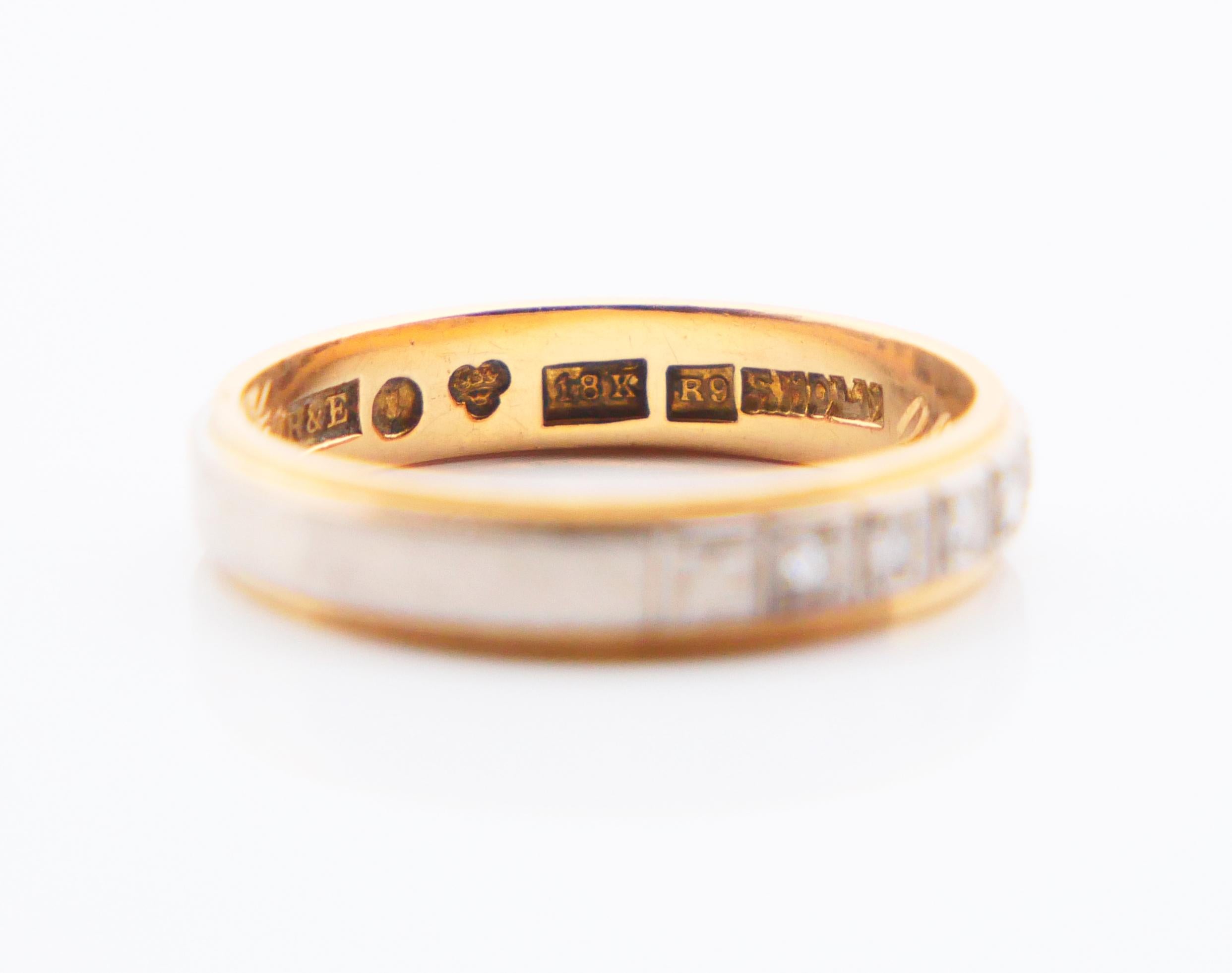 1967 Nordic Alliance Wedding Ring Diamonds solid 18K Gold ØUS6.25/ 3.1gr For Sale 7
