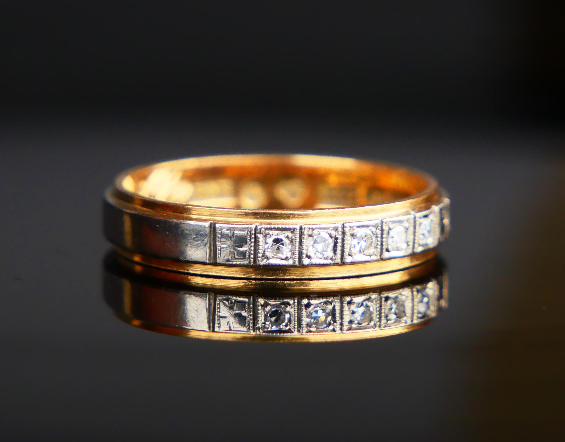 Women's 1967 Nordic Alliance Wedding Ring Diamonds solid 18K Gold ØUS6.25/ 3.1gr For Sale