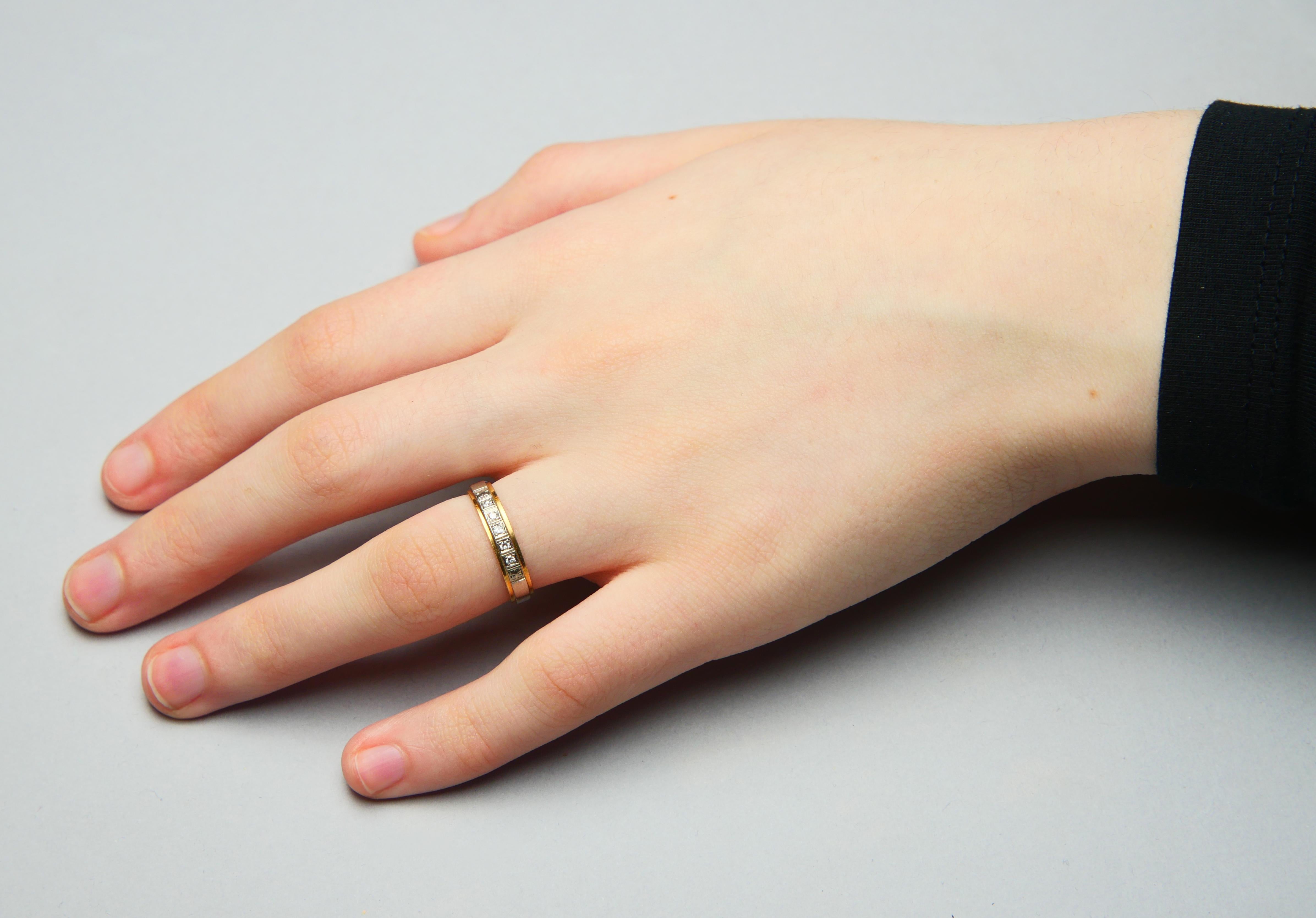 1967 Nordic Alliance Wedding Ring Diamonds solid 18K Gold ØUS6.25/ 3.1gr For Sale 2