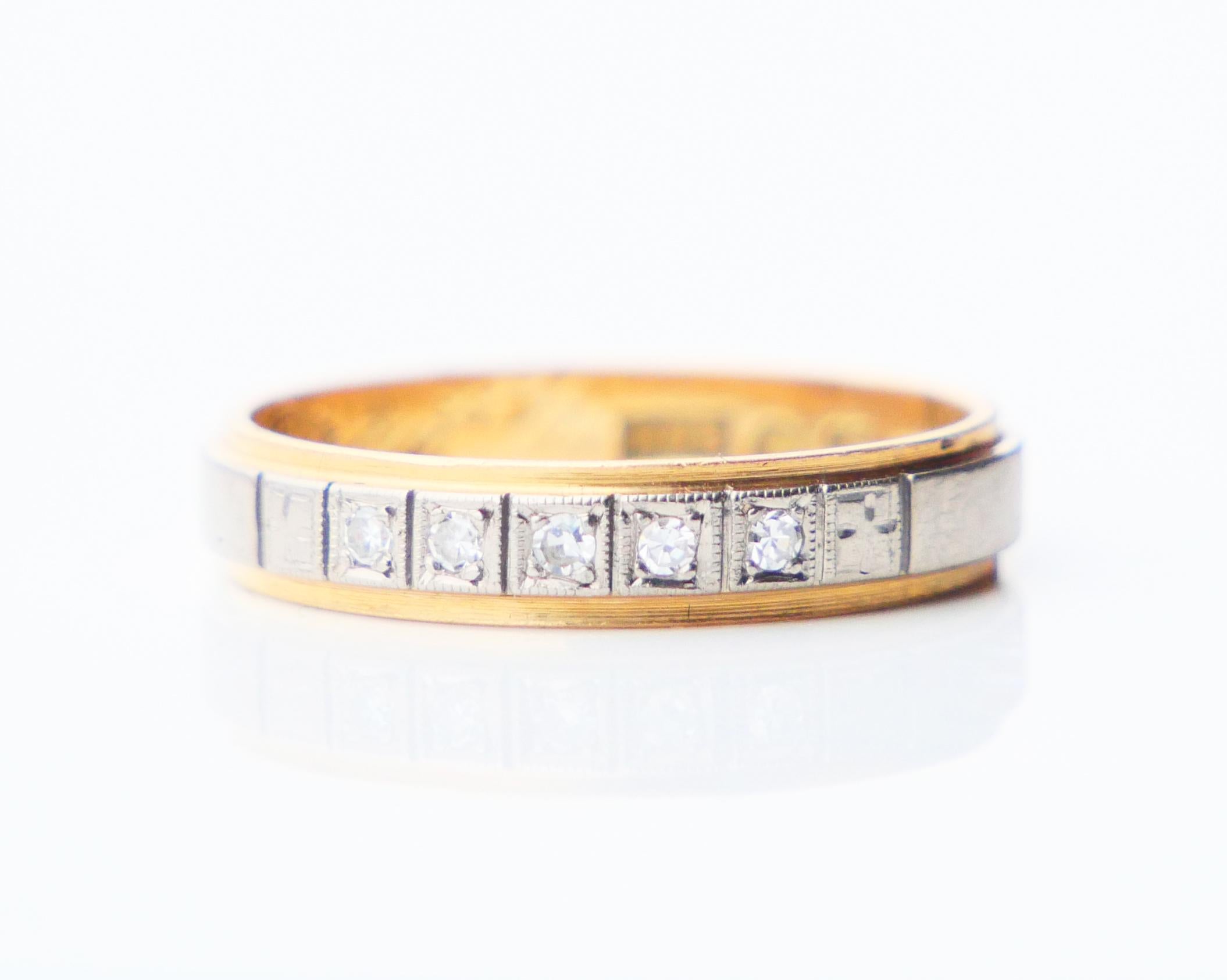 1967 Nordic Alliance Wedding Ring Diamonds solid 18K Gold ØUS6.25/ 3.1gr For Sale 3