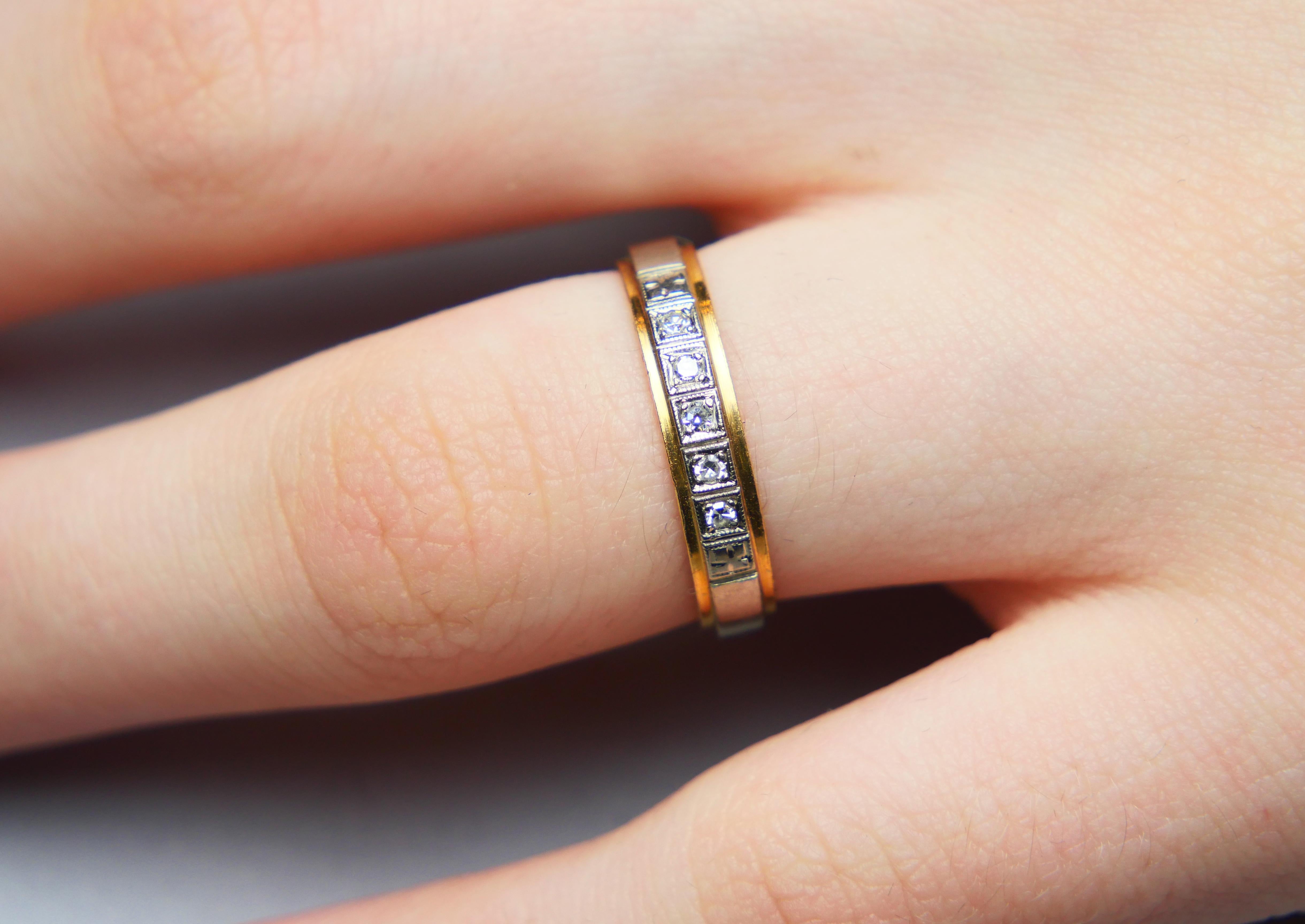 1967 Nordic Alliance Wedding Ring Diamonds solid 18K Gold ØUS6.25/ 3.1gr For Sale 3