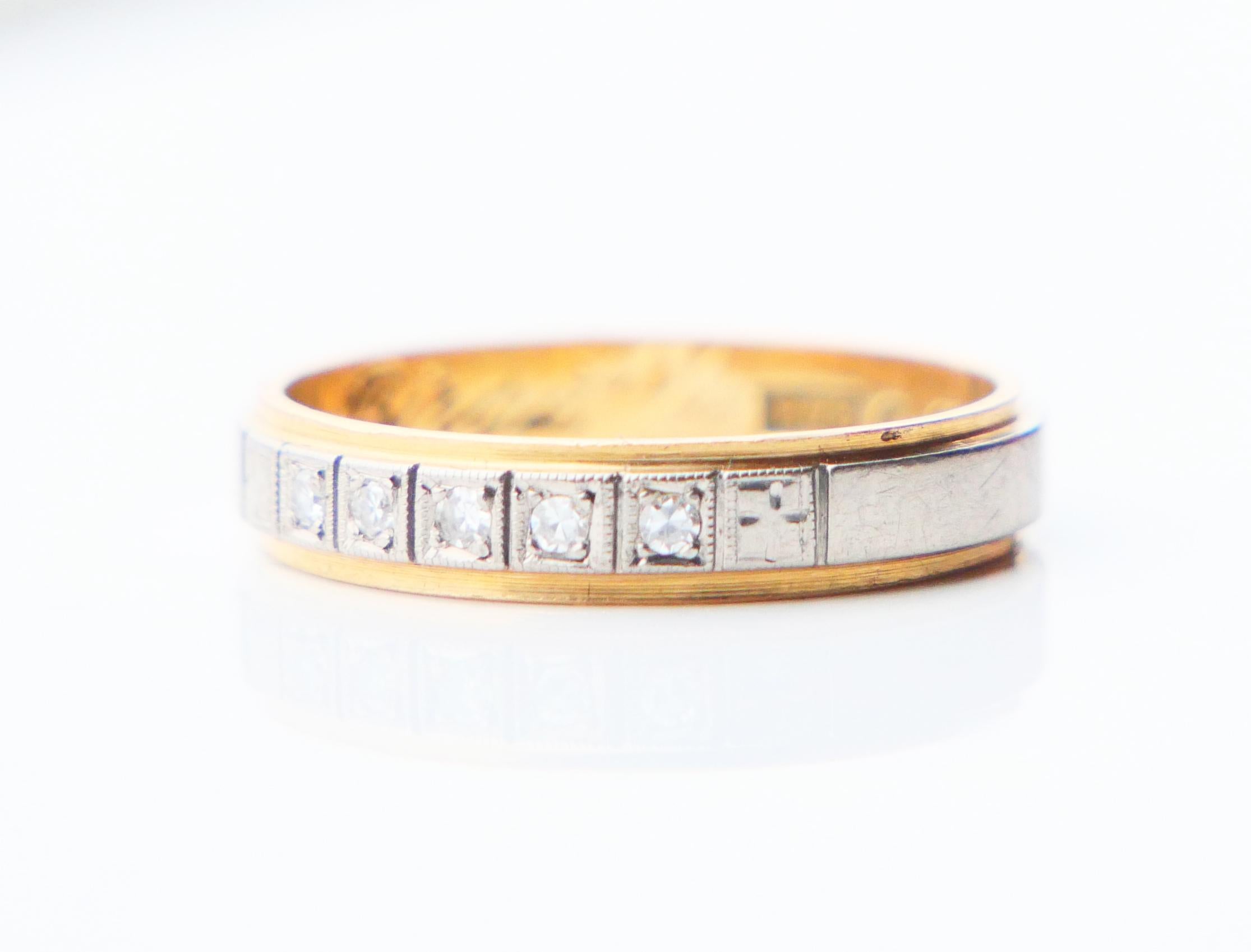 1967 Nordic Alliance Wedding Ring Diamonds solid 18K Gold ØUS6.25/ 3.1gr For Sale 4