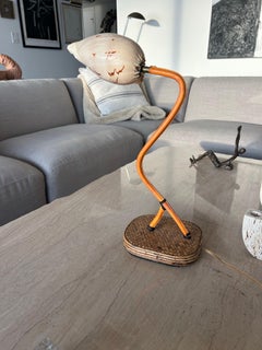 1967 Organic Modern Sculptural Leather and Natural Shell Lamp