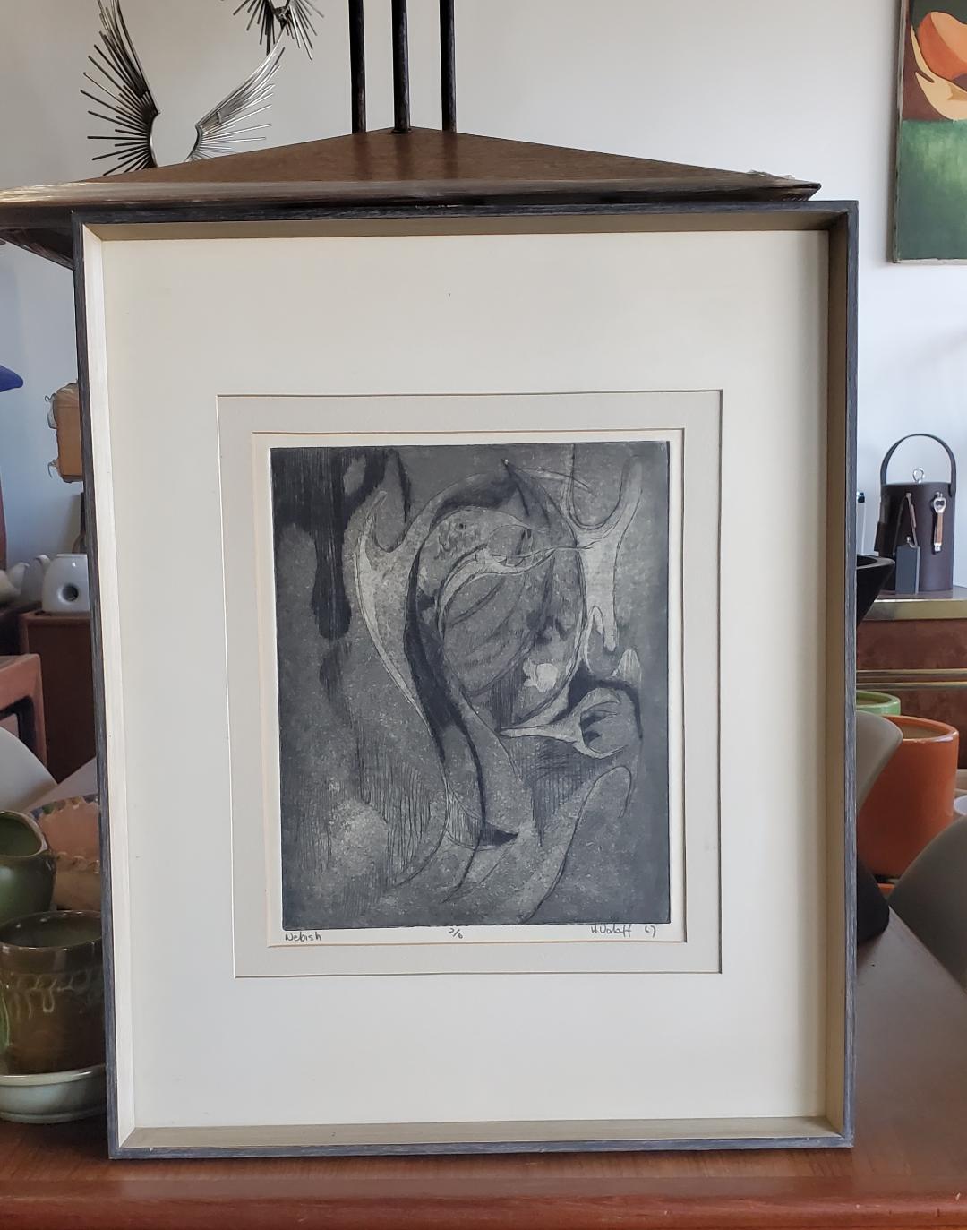 1967 Original-Radierung mit Titel Datum, signiert, nummeriert, „Nebish“, #2 von 6 Werken, von Valoff (Moderne der Mitte des Jahrhunderts) im Angebot