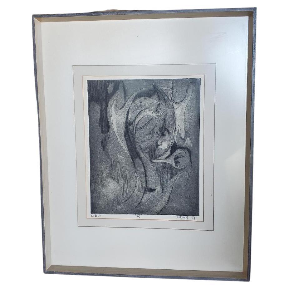 1967 Original Etching Title Date Signed Numbered "Nebish" #2 of 6 Valoff Artist For Sale