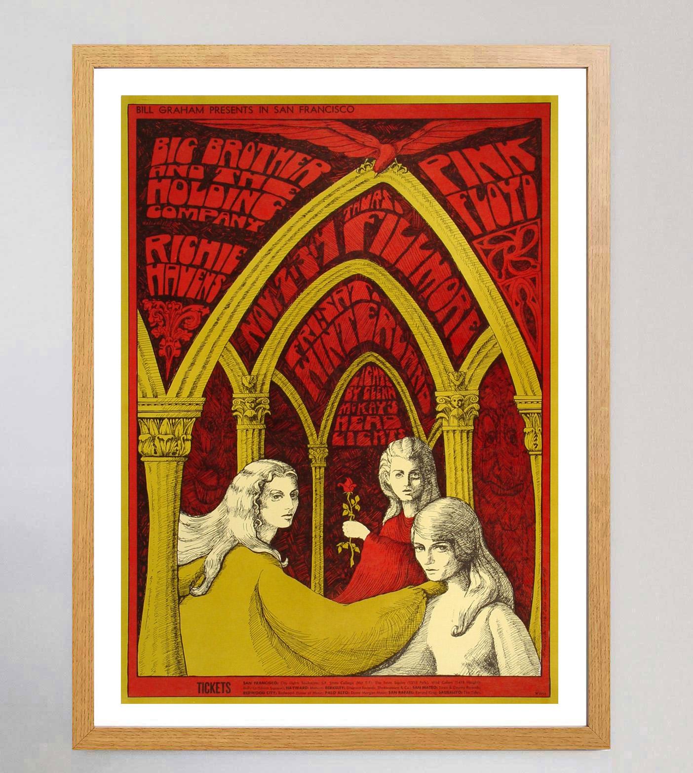 Metà XX secolo 1967 Pink Floyd - Fillmore Poster originale d'epoca in vendita