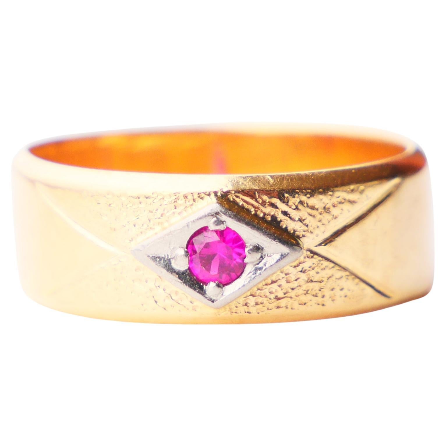 1967 Ring All Seeing Eye Ruby solid 18K Gold ØUS 5 / 4.6 gr. For Sale