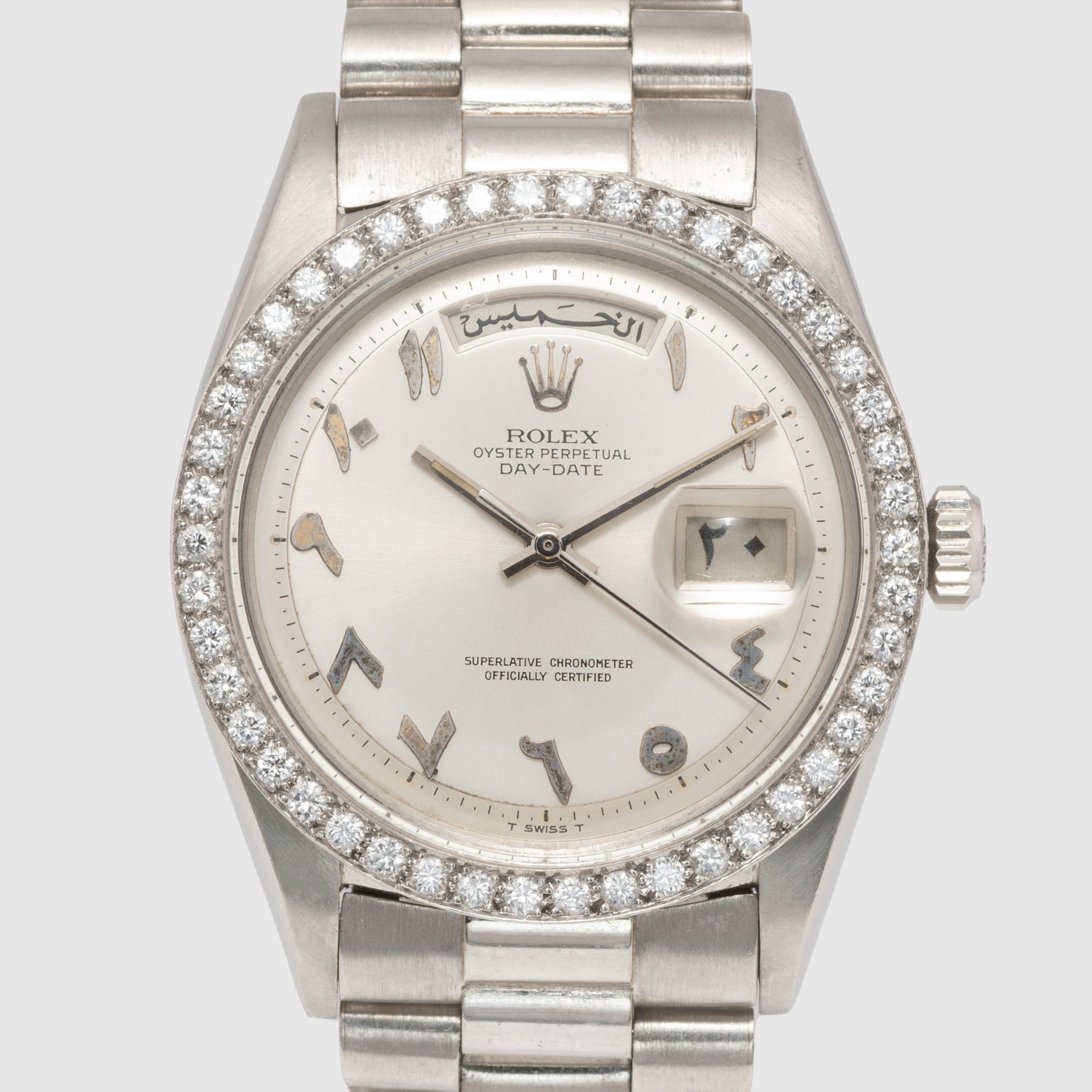 1967 Rolex Day Date Platino Quadrante Arabo Hindi Ref. 1804 In condizioni buone in vendita a Dubai, AE