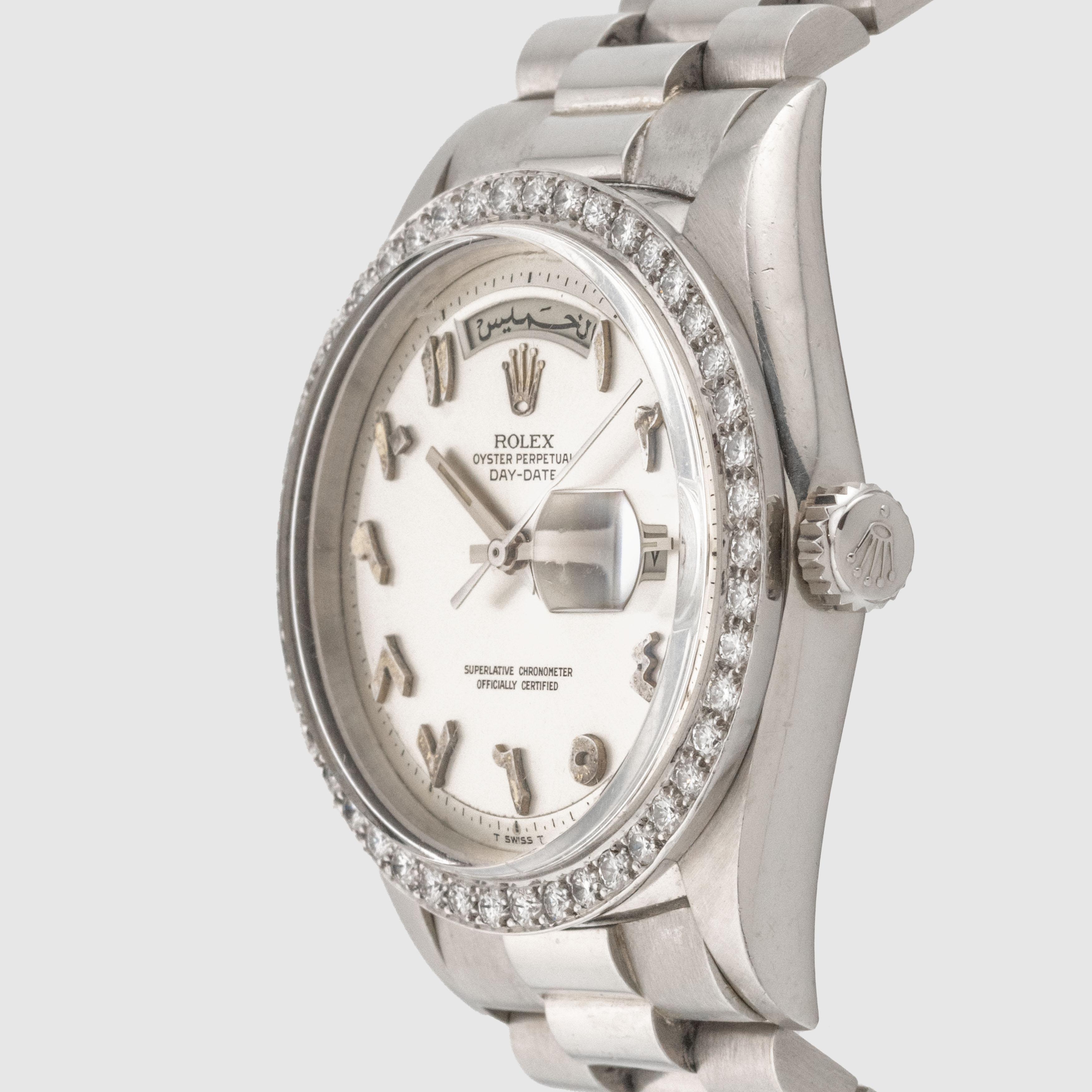 1967 Rolex Day Date Platino Quadrante Arabo Hindi Ref. 1804 in vendita 1