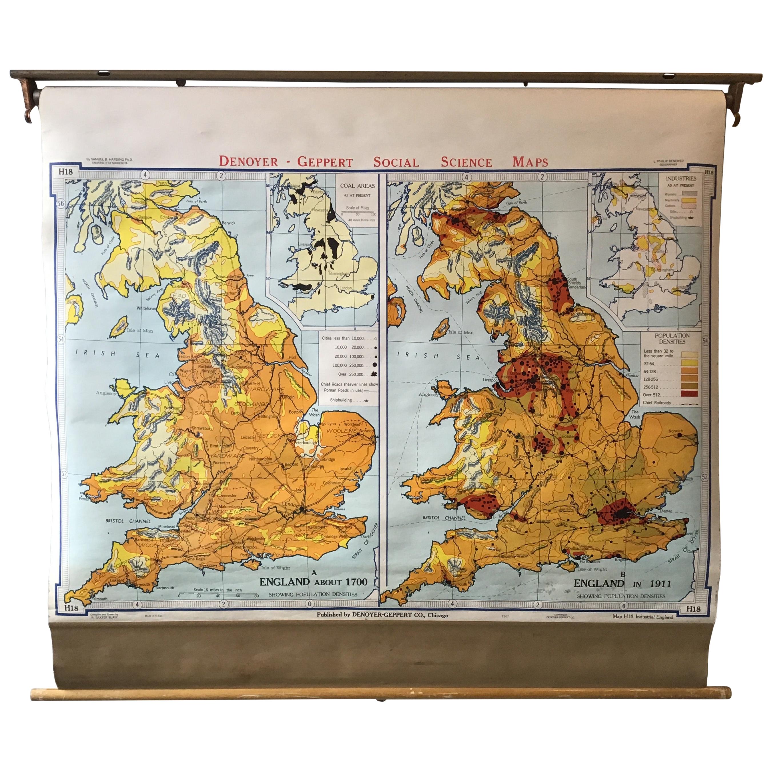 1967 School Map of England