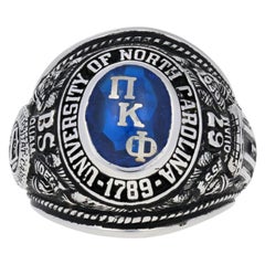 1967 University of North Carolina Class Ring, 10 Karat Weißgold Pi Kappa Phi