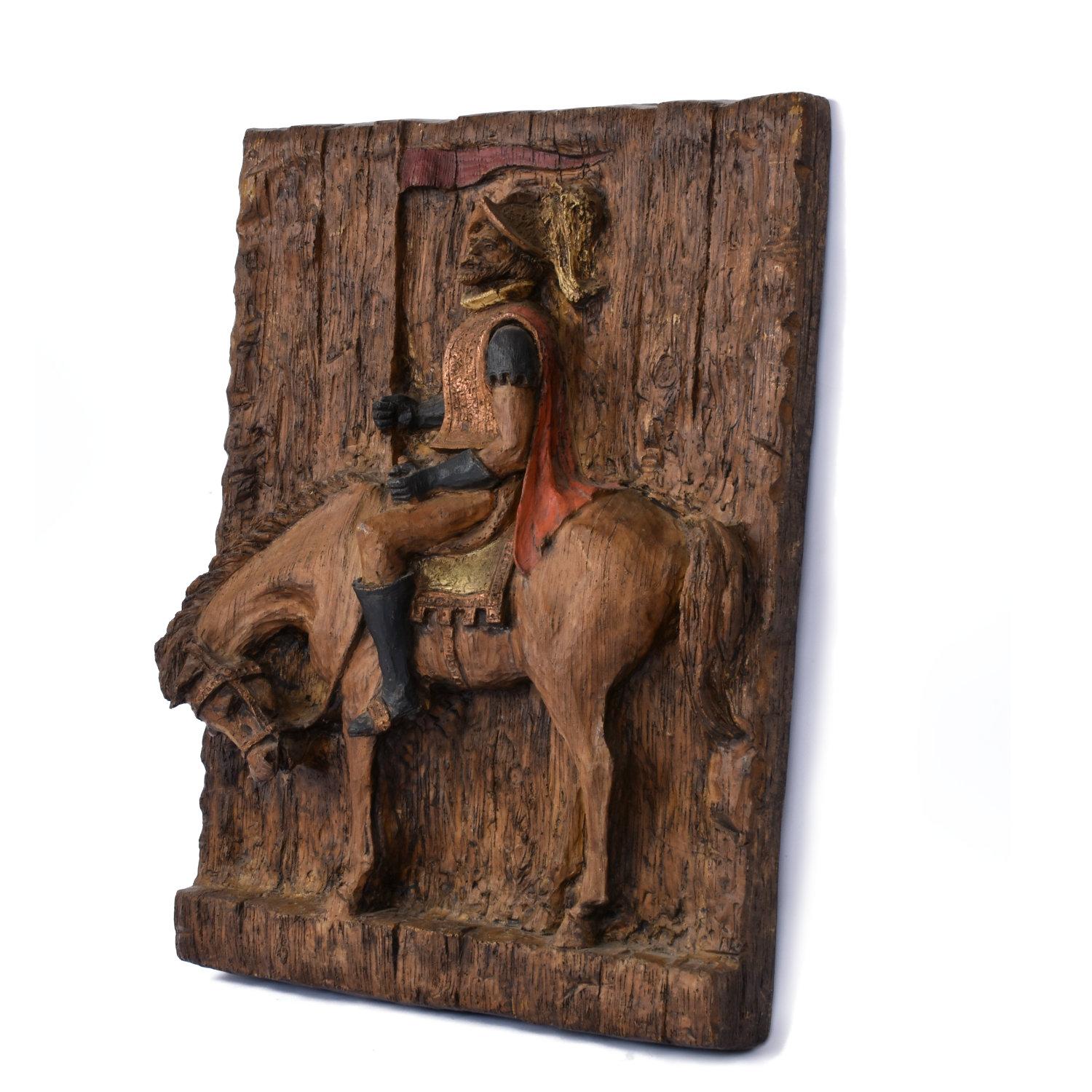 1967 Vanguard Studios Escultura de pared Don Quijote Conquistador español Moderno de mediados de siglo en venta