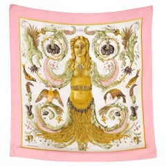 1967s Hermes Pink Ceres by Françoise Faconnet Silk Scarf