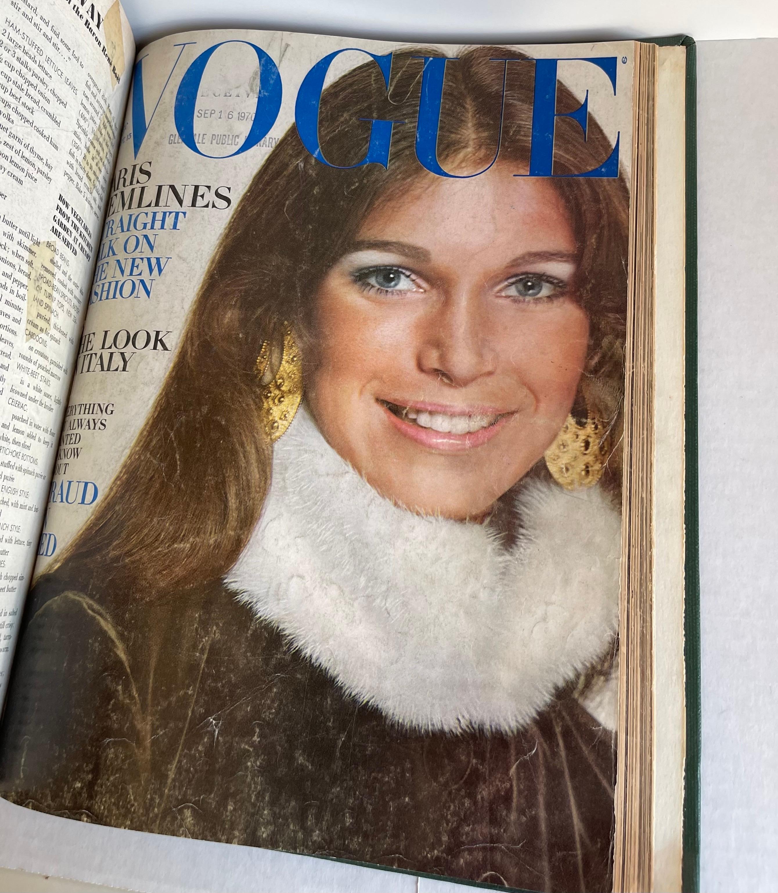 1968-1970 Hardbound Vogue Magazines, Set of 9 For Sale 3