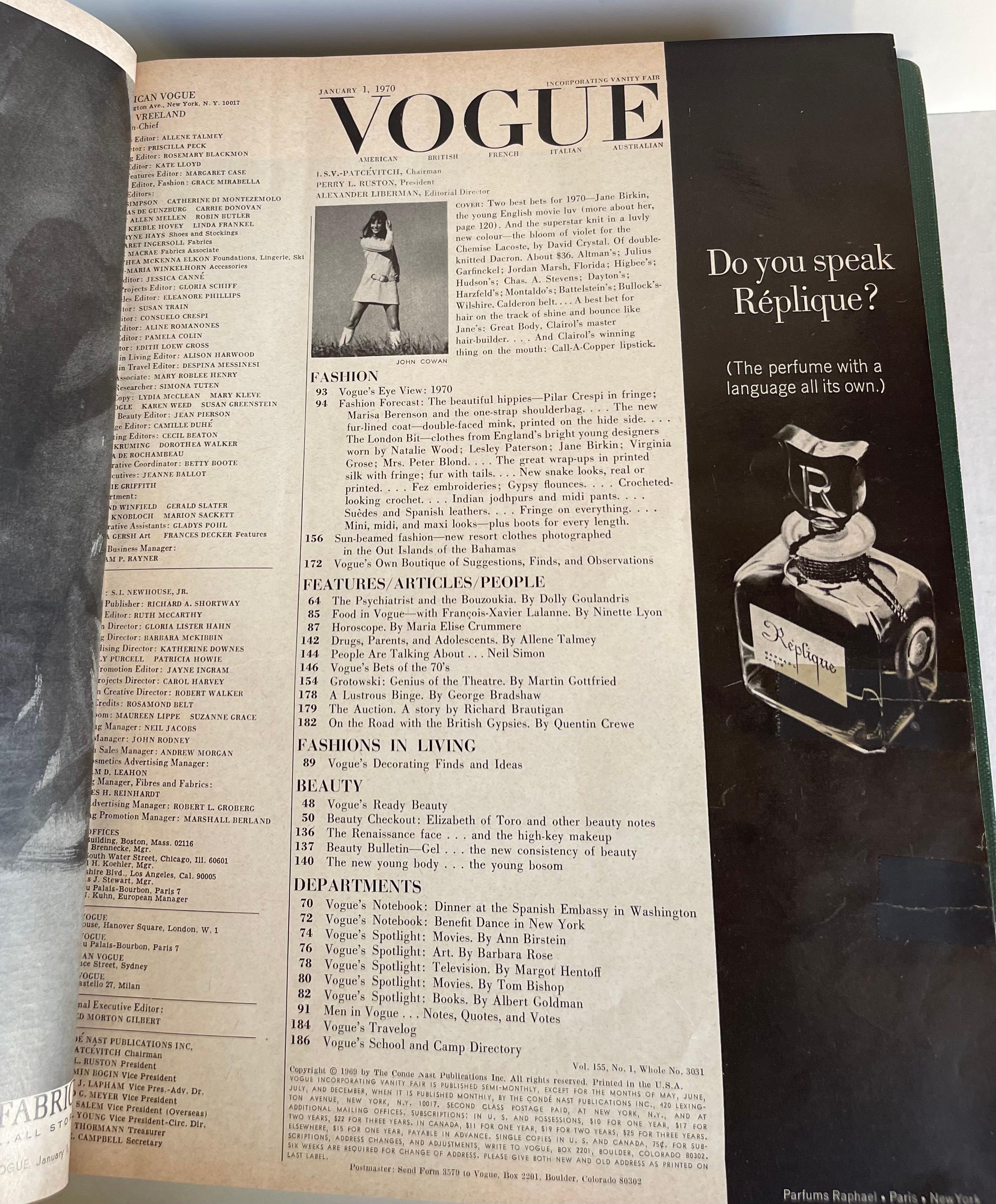 1968-1970 Hardbound Vogue Magazines, Set of 9 For Sale 5