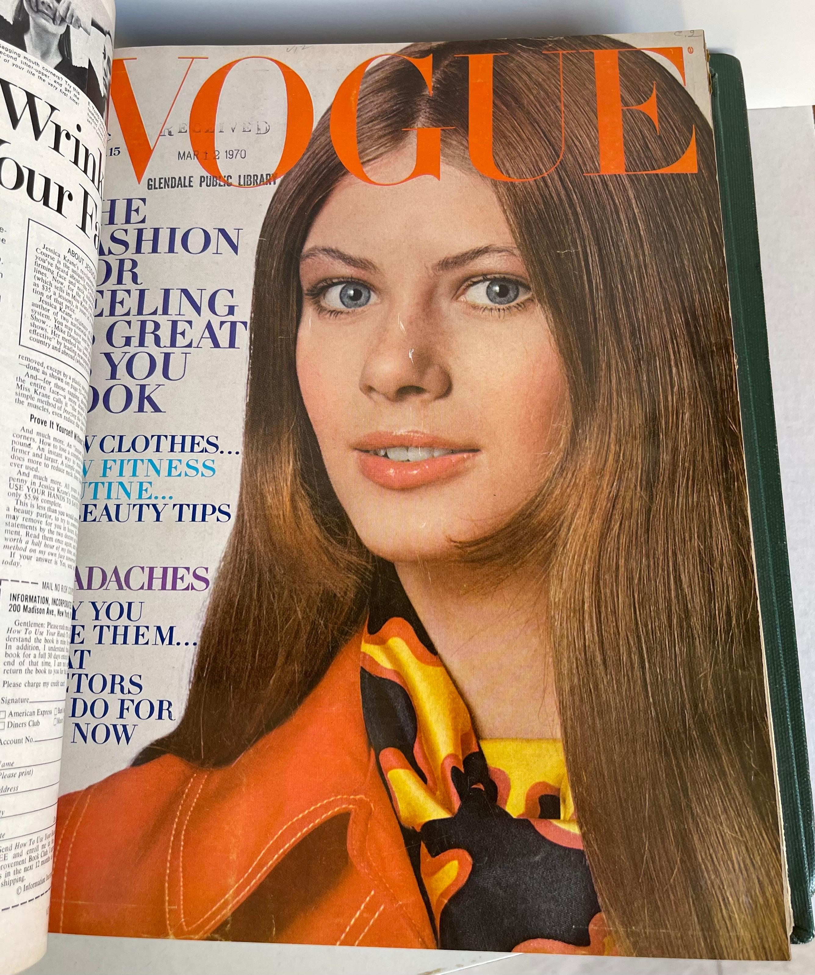 1968-1970 Hardbound Vogue Magazines, Set of 9 For Sale 6