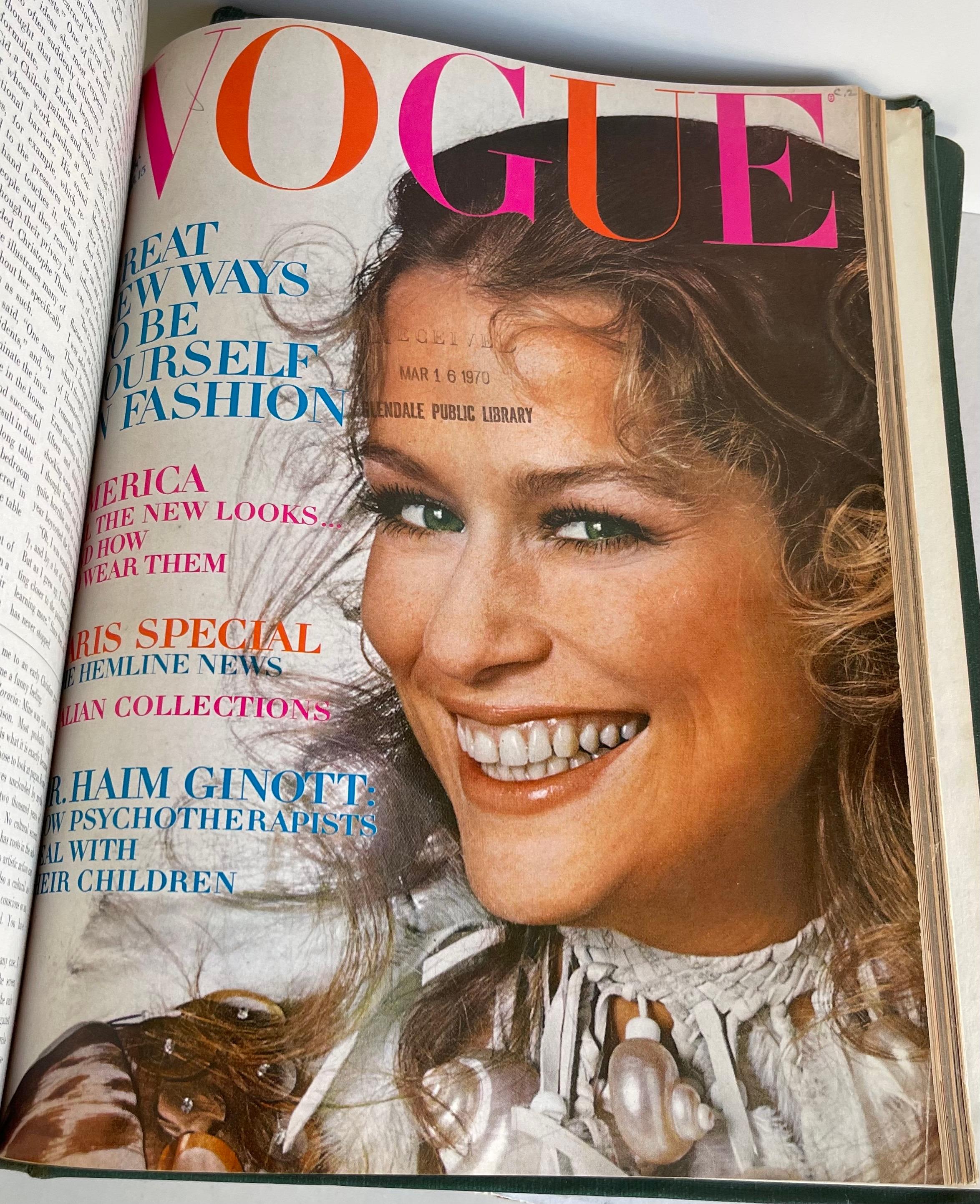 1968-1970 Hardbound Vogue Magazines, Set of 9 For Sale 8