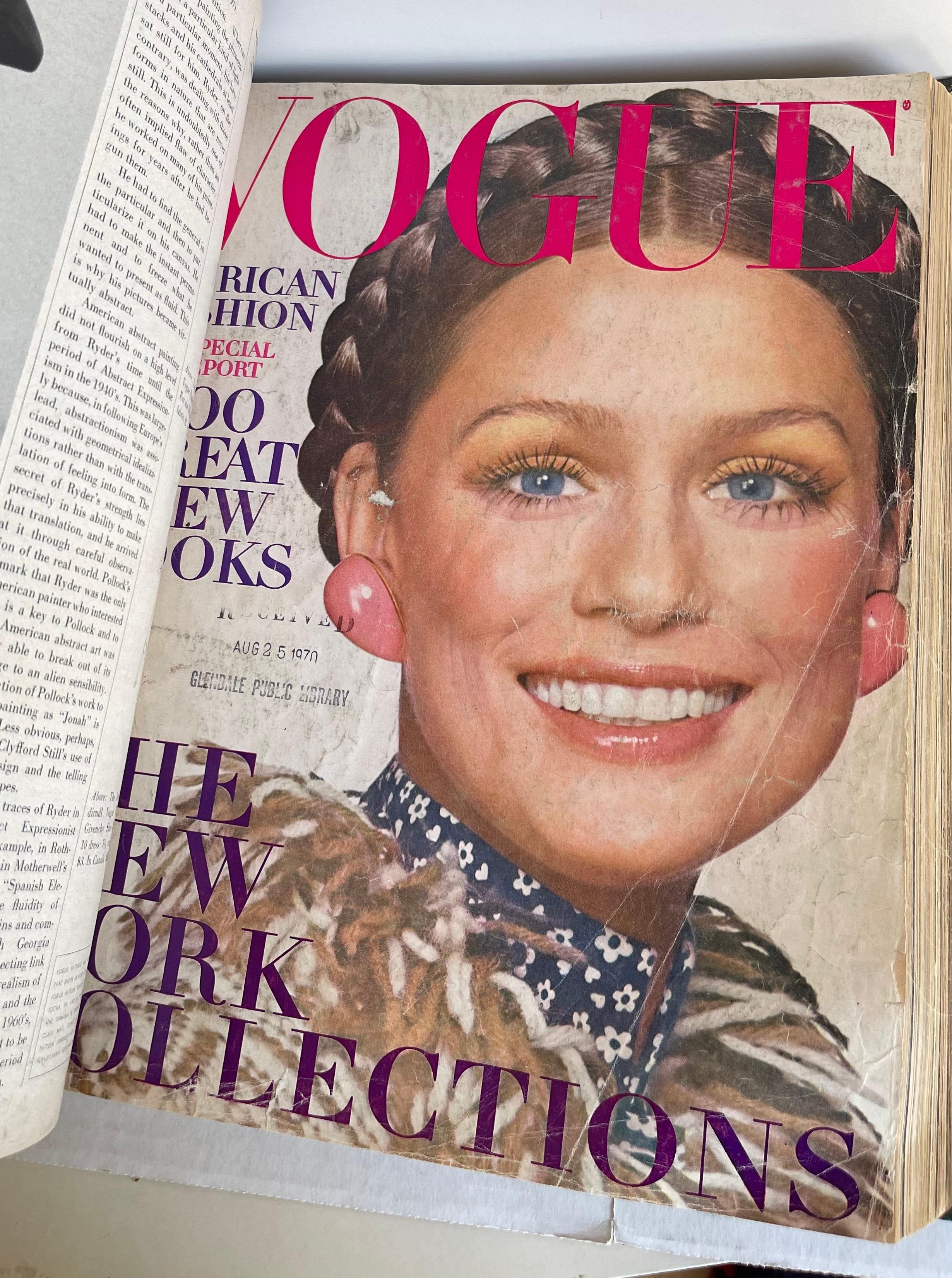 1968-1970 Hardbound Vogue Magazines, Set of 9 For Sale 2