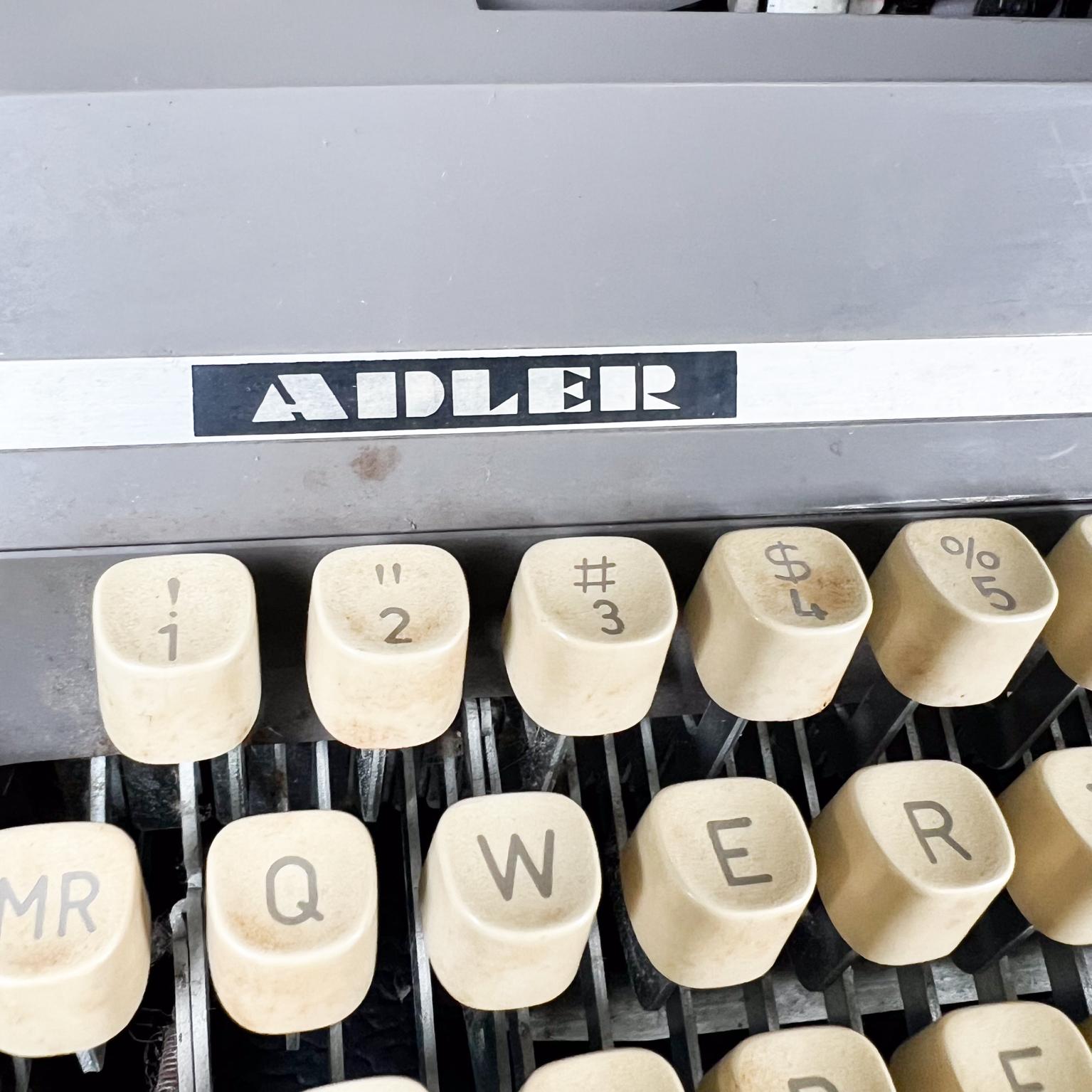 Mid-Century Modern 1968 Adler J5 Manual Typewriter with Case West Germany