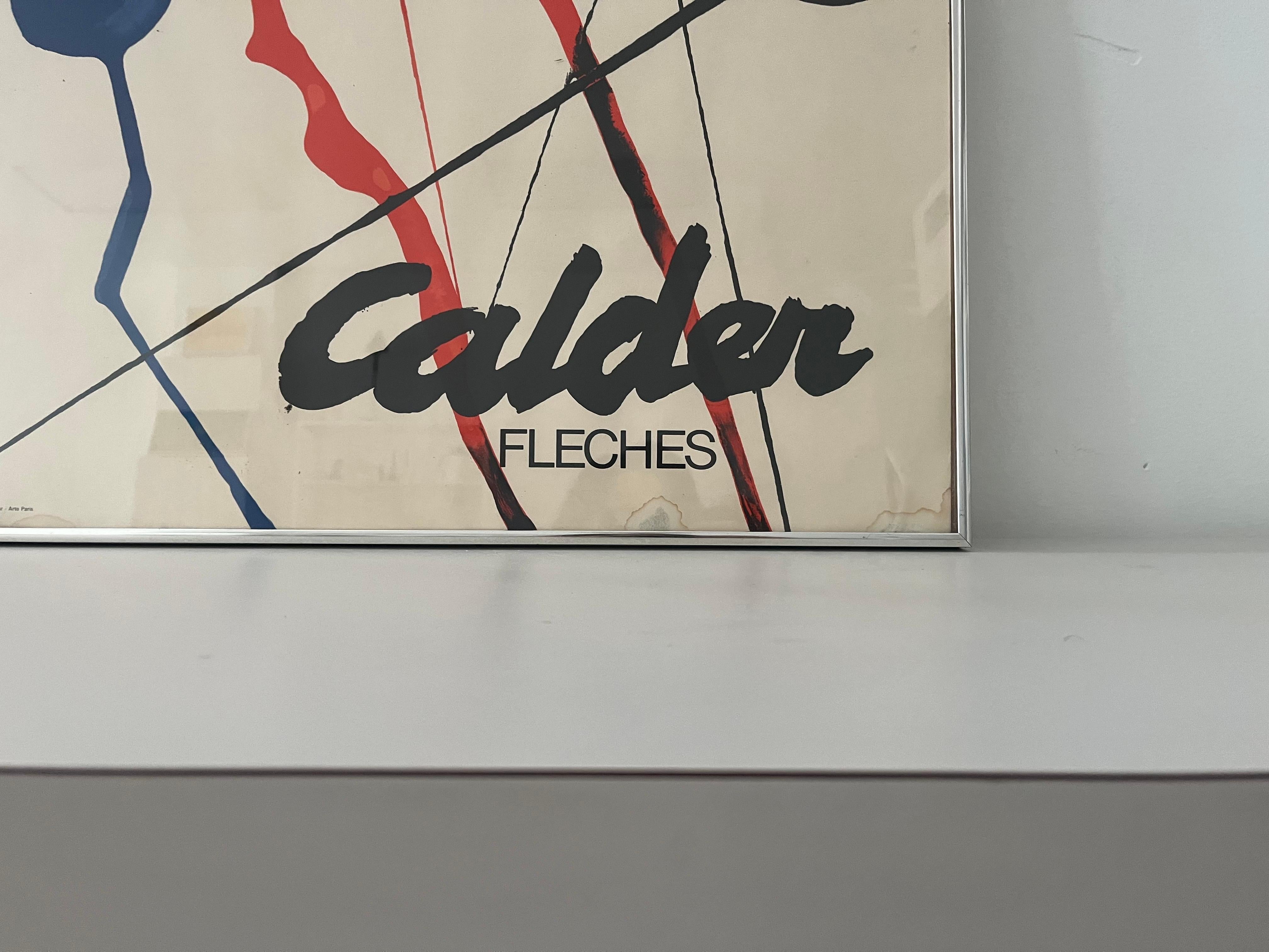 French 1968 Alexander Calder Fleches Galerie Maeght Paris Original Lithograph Poster For Sale