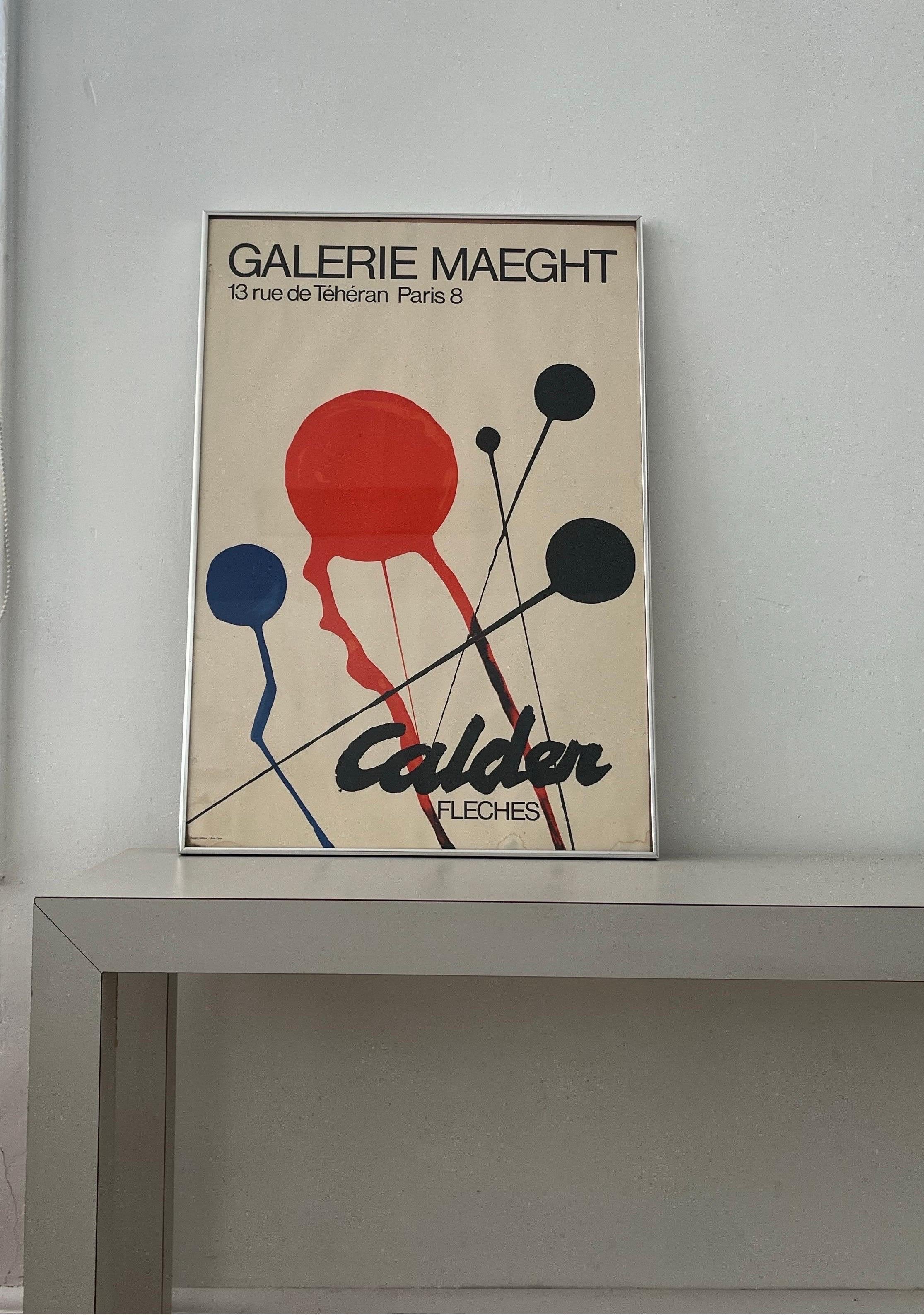 20th Century 1968 Alexander Calder Fleches Galerie Maeght Paris Original Lithograph Poster For Sale