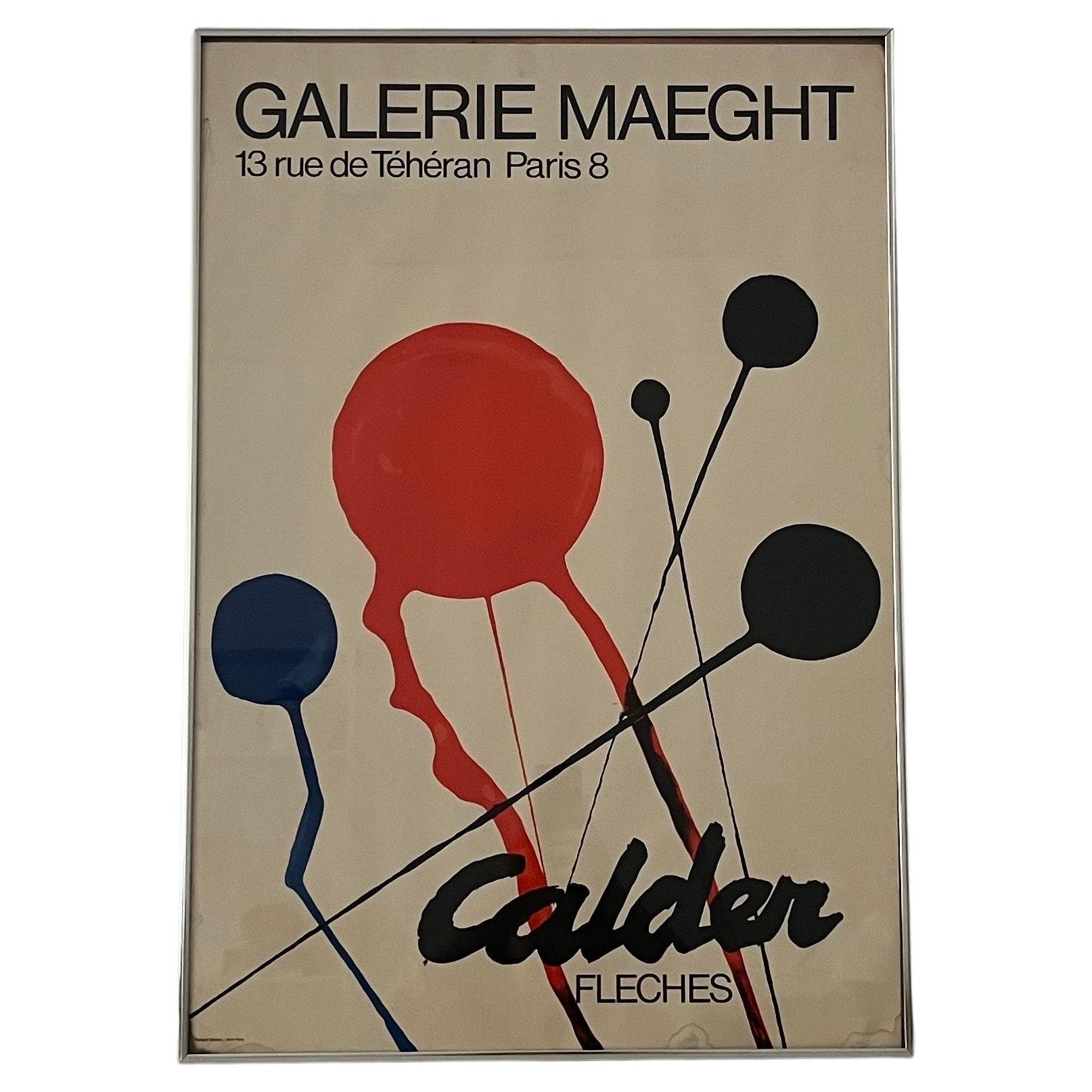 Published by Maeght Editeur Imprimeur, Paris

Lithograph from 1968, Framed in silver metal 
Some minor stains in bottom portion of lithograph (see images)

Poster: 19.5” wide by 28.5” high
Framed: 20” wide by 29.75” high 