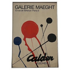 1968 Alexander Calder Fleches Galerie Maeght Paris Original Lithograph Poster