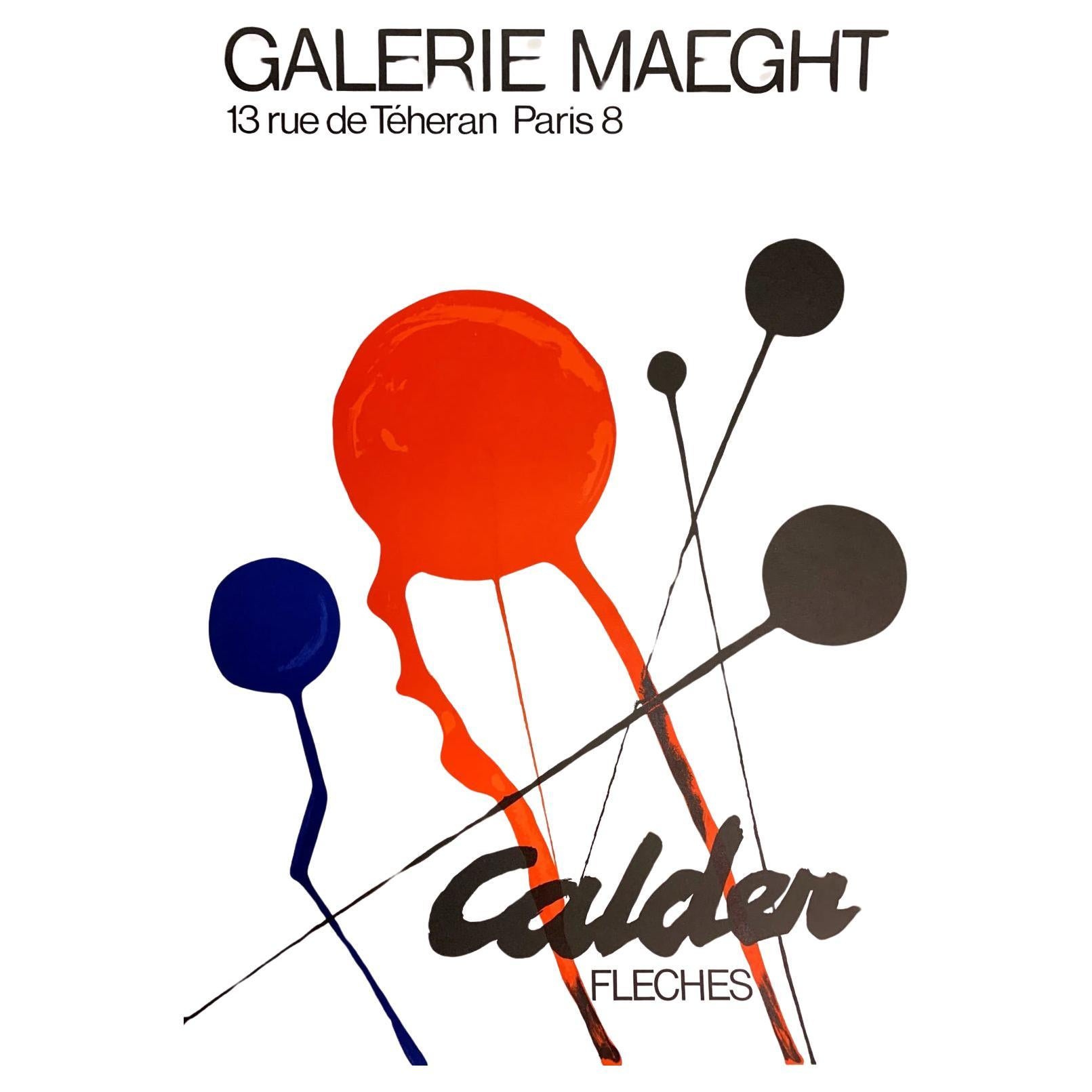 1968 Alexander Calder Fleches Galerie Maeght Paris Original Lithographie-Poster, Original