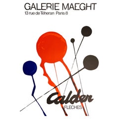 1968 Alexander Calder Fleches Galerie Maeght Paris Original Lithographie-Poster, Original