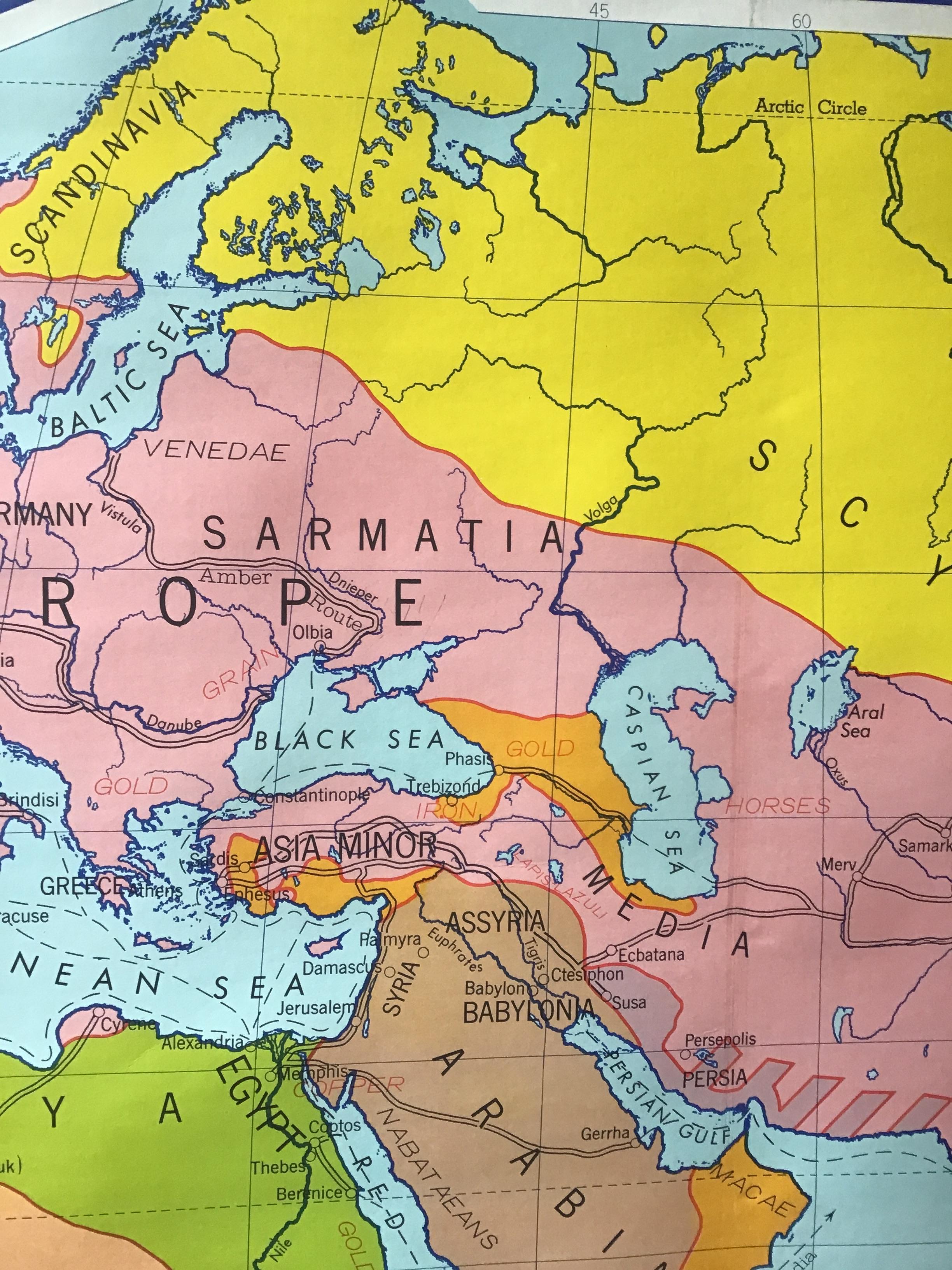 Paper 1968 Ancient World School Map